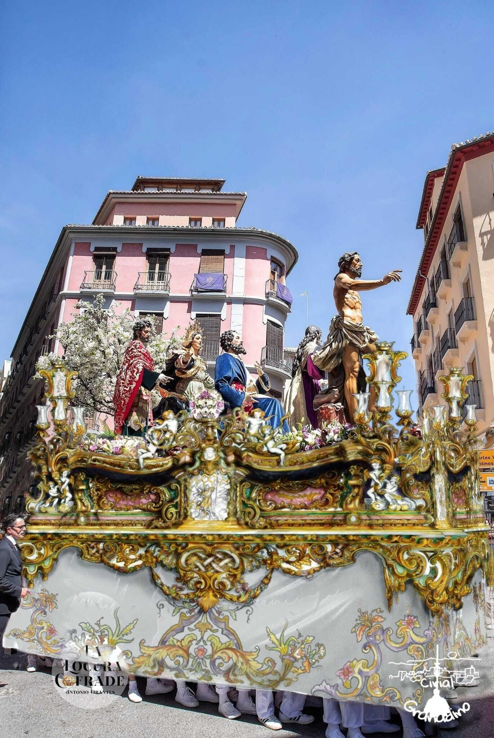 Fotomontaje del paso del Cristo Resucitado