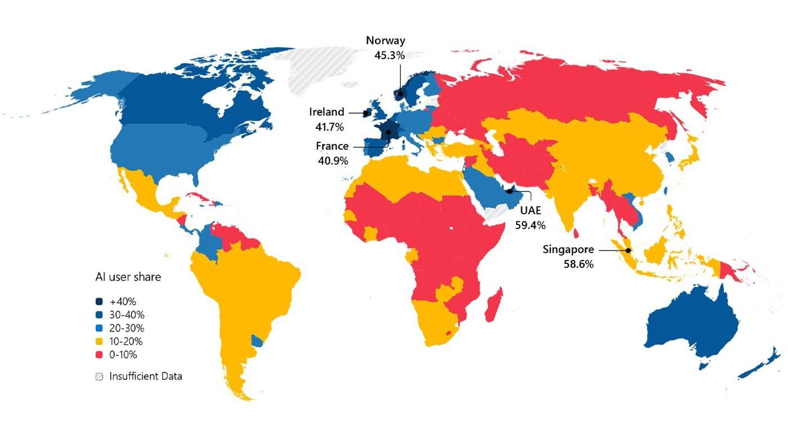 Difusión de la IA por países