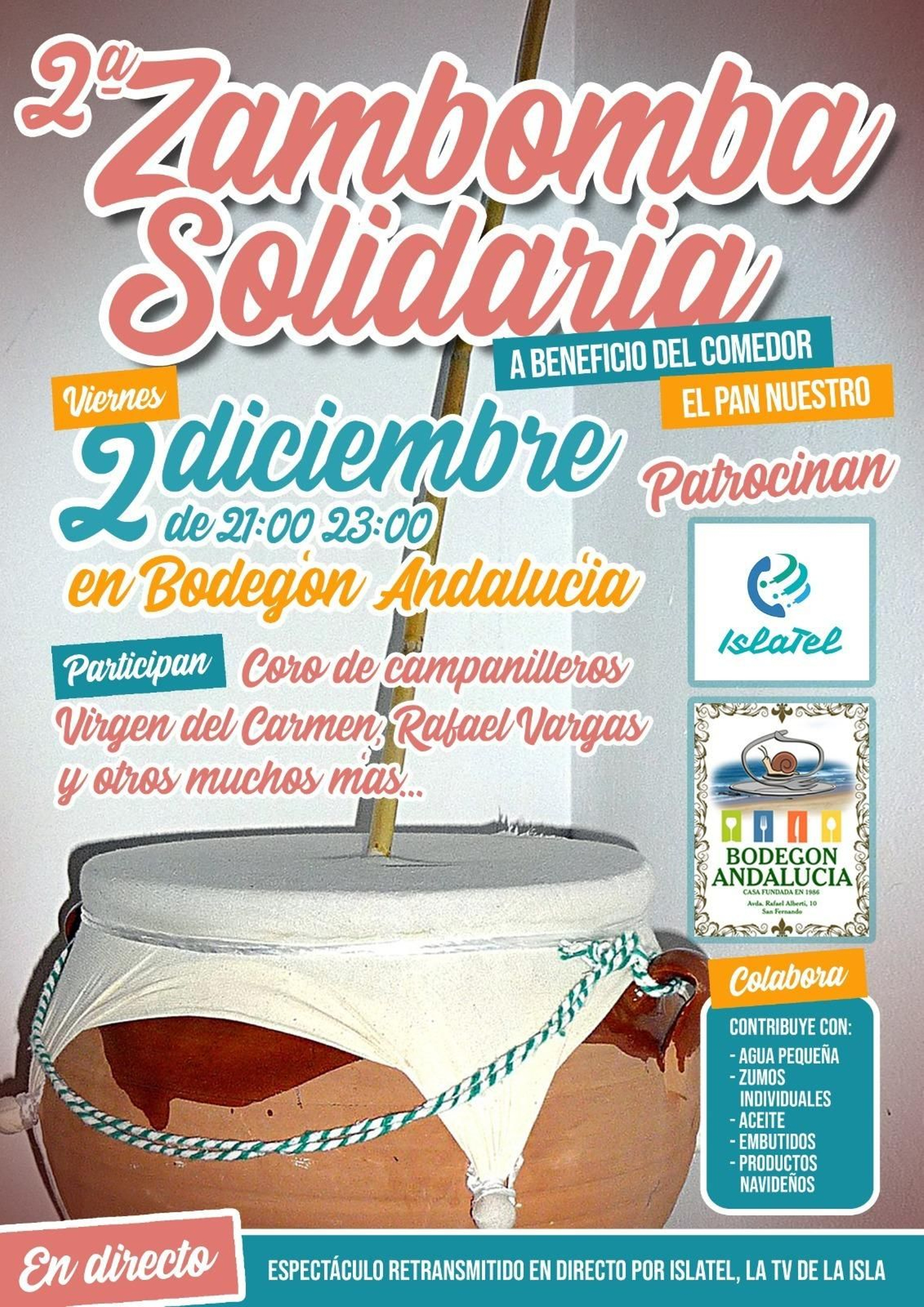 Cartel de la zambomba solidaria.