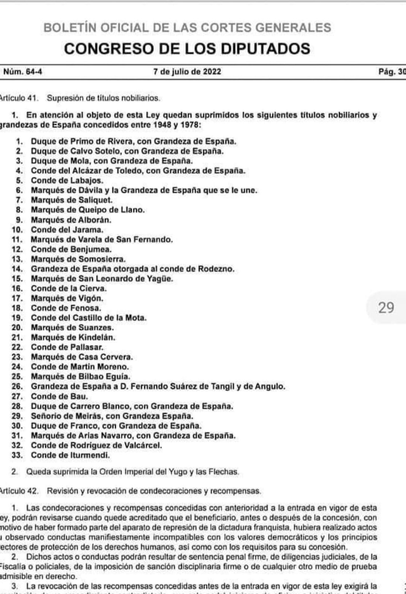 Los descendientes del general Varela pierden el título nobiliario