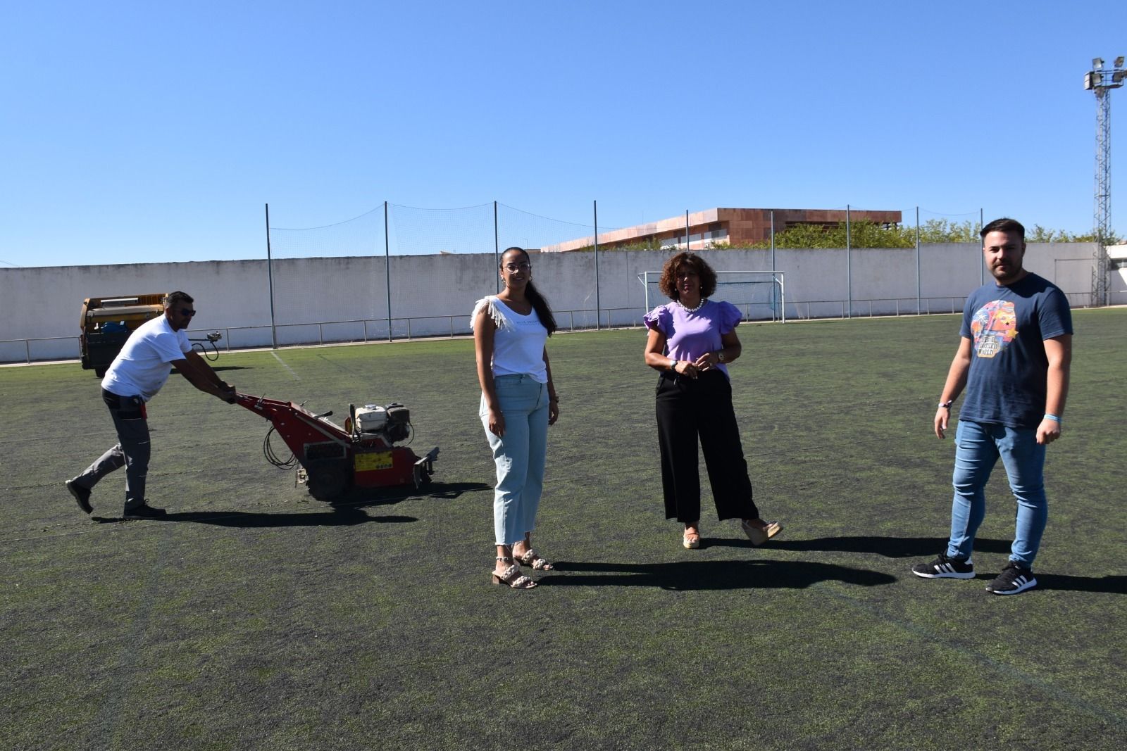 Trabajos en el Estadio Manuel Gómez Martínez.