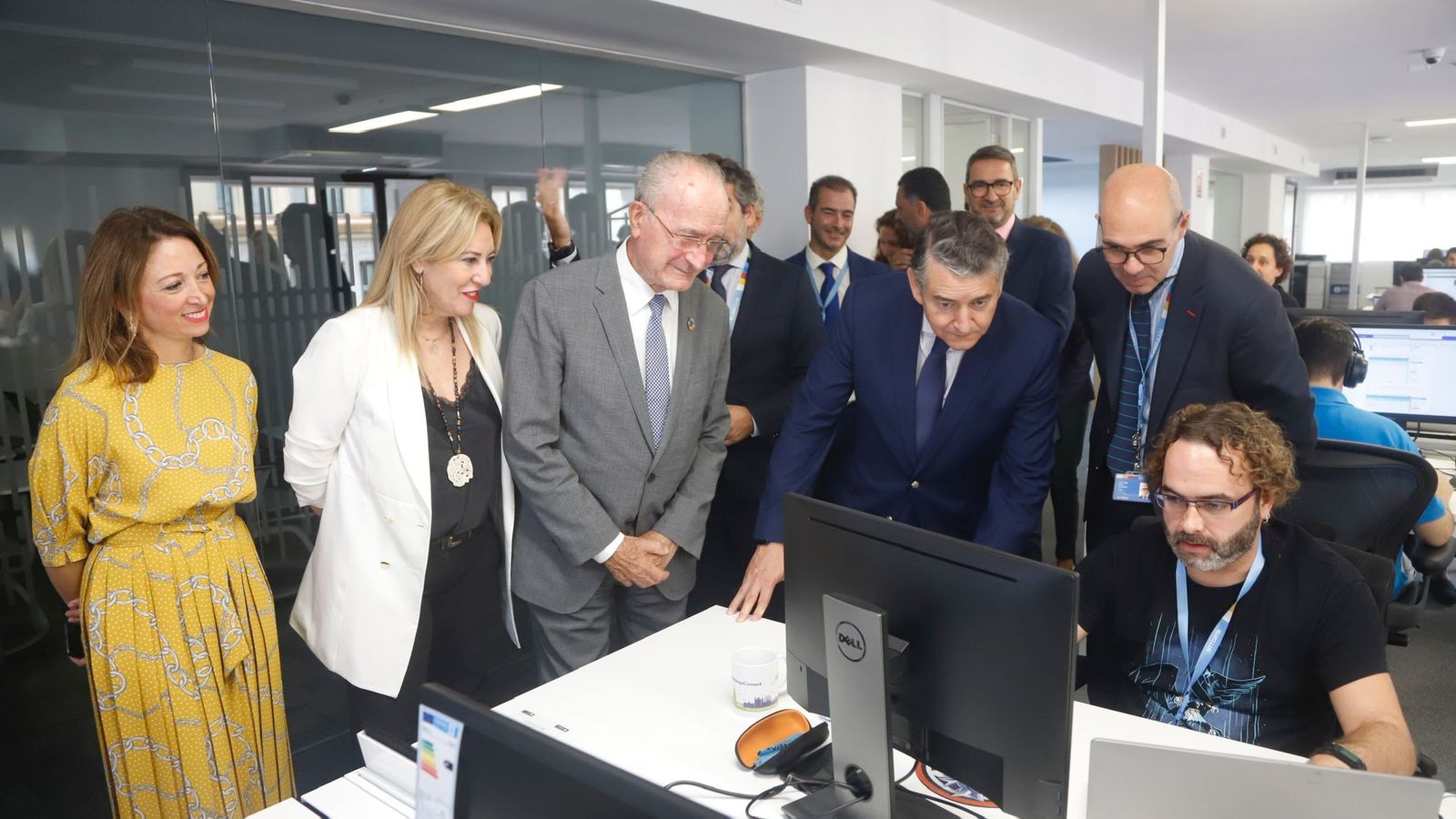 Patricia Navarro, Carolina España, Francisco de la Torre y Antonio Sanz en el acto de inauguración.