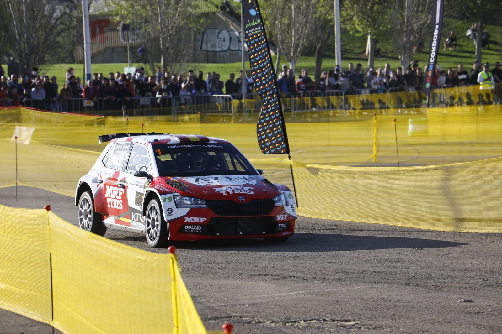 La primera pasada al tramo urbano de Córdoba en el Rallye Sierra Morena, en imágenes