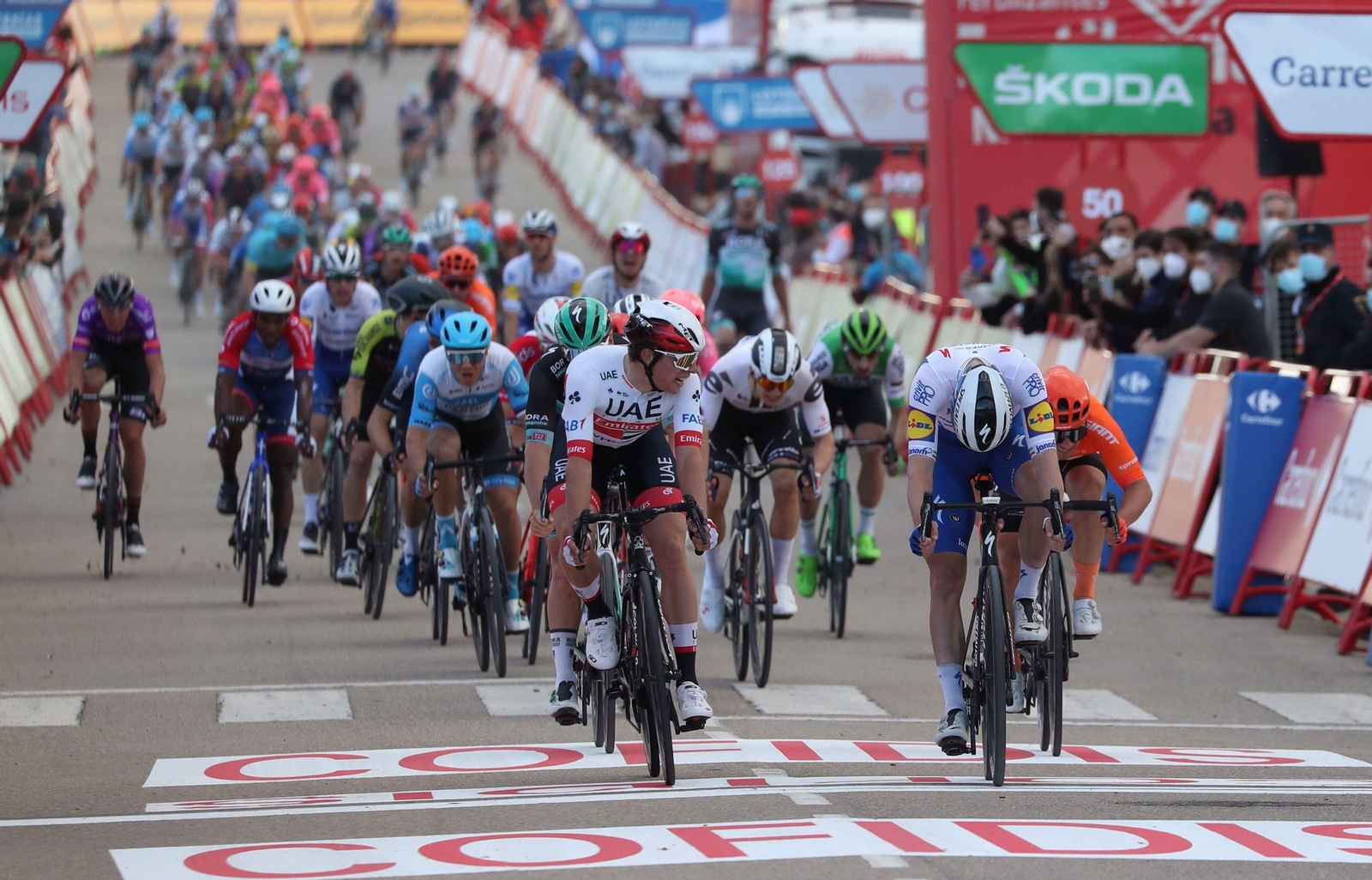 Final de una etapa de La Vuelta a España.