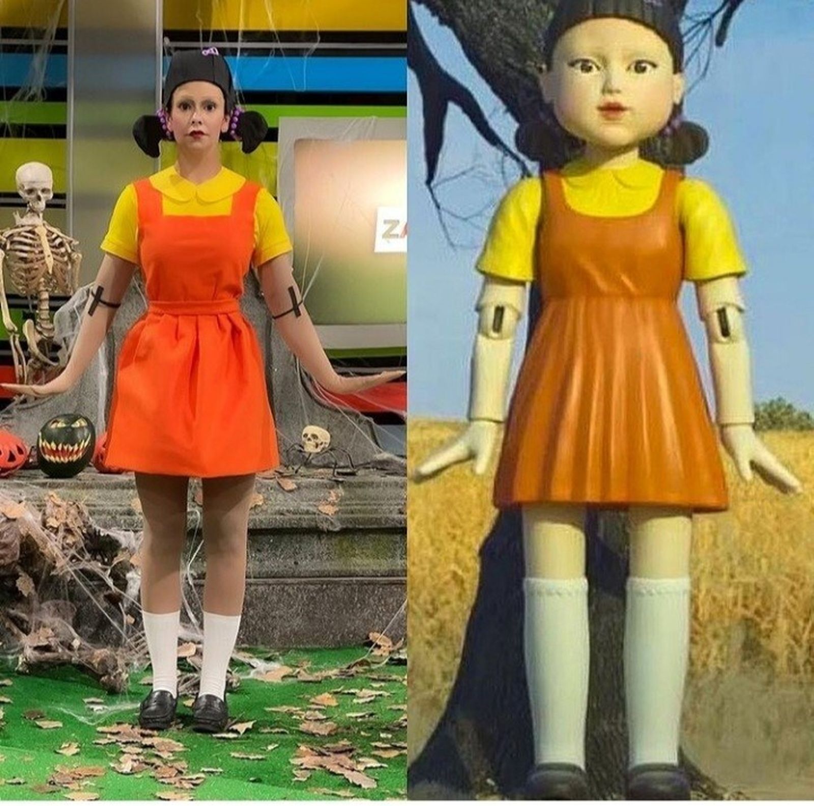 Y Cristina Pedroche en 'Zapeando' también aprovechó 'El juego del calamar' para convertirse en su mortal muñeca