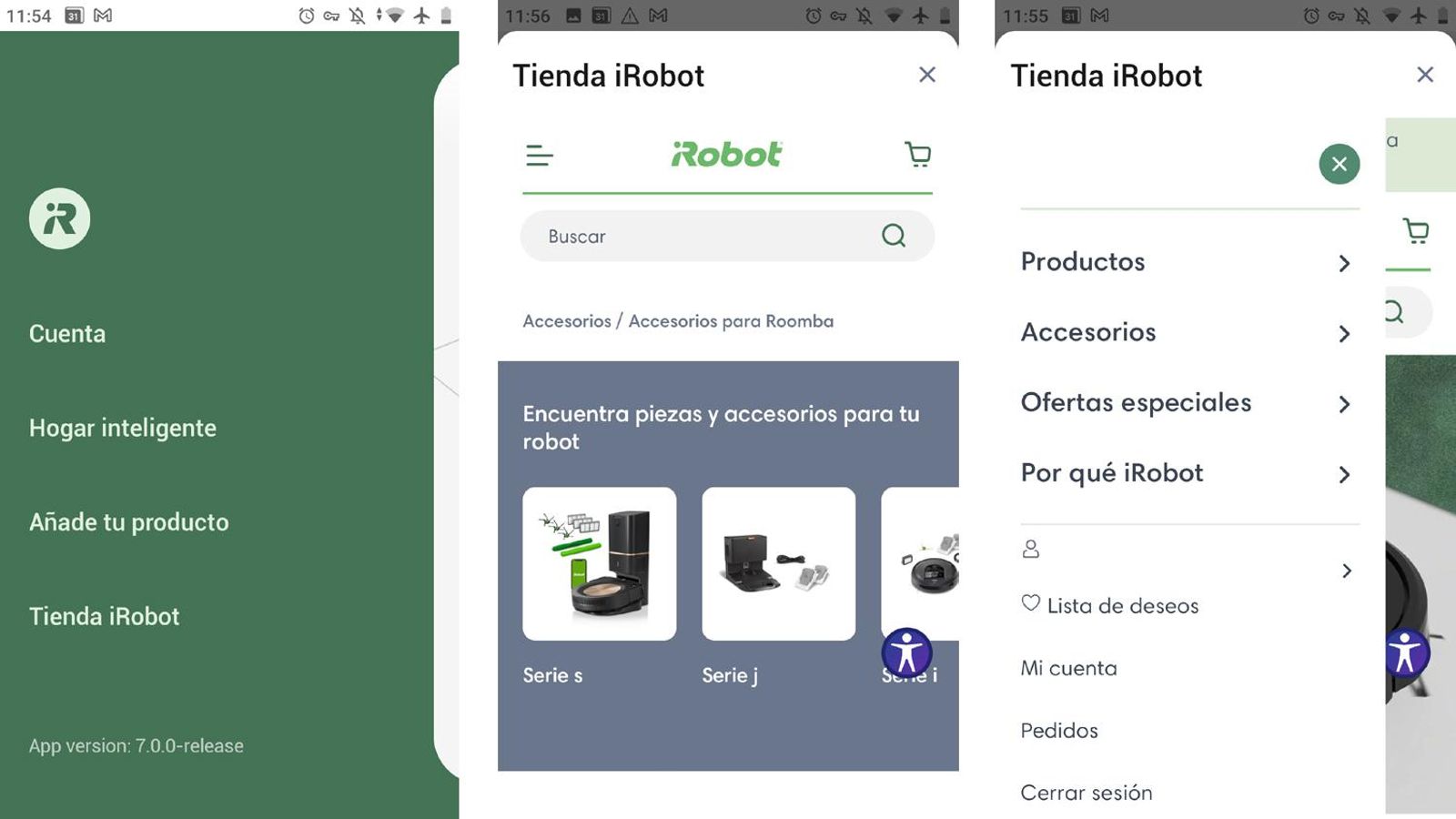 Aplicación de iRobot para la Roomba j7+