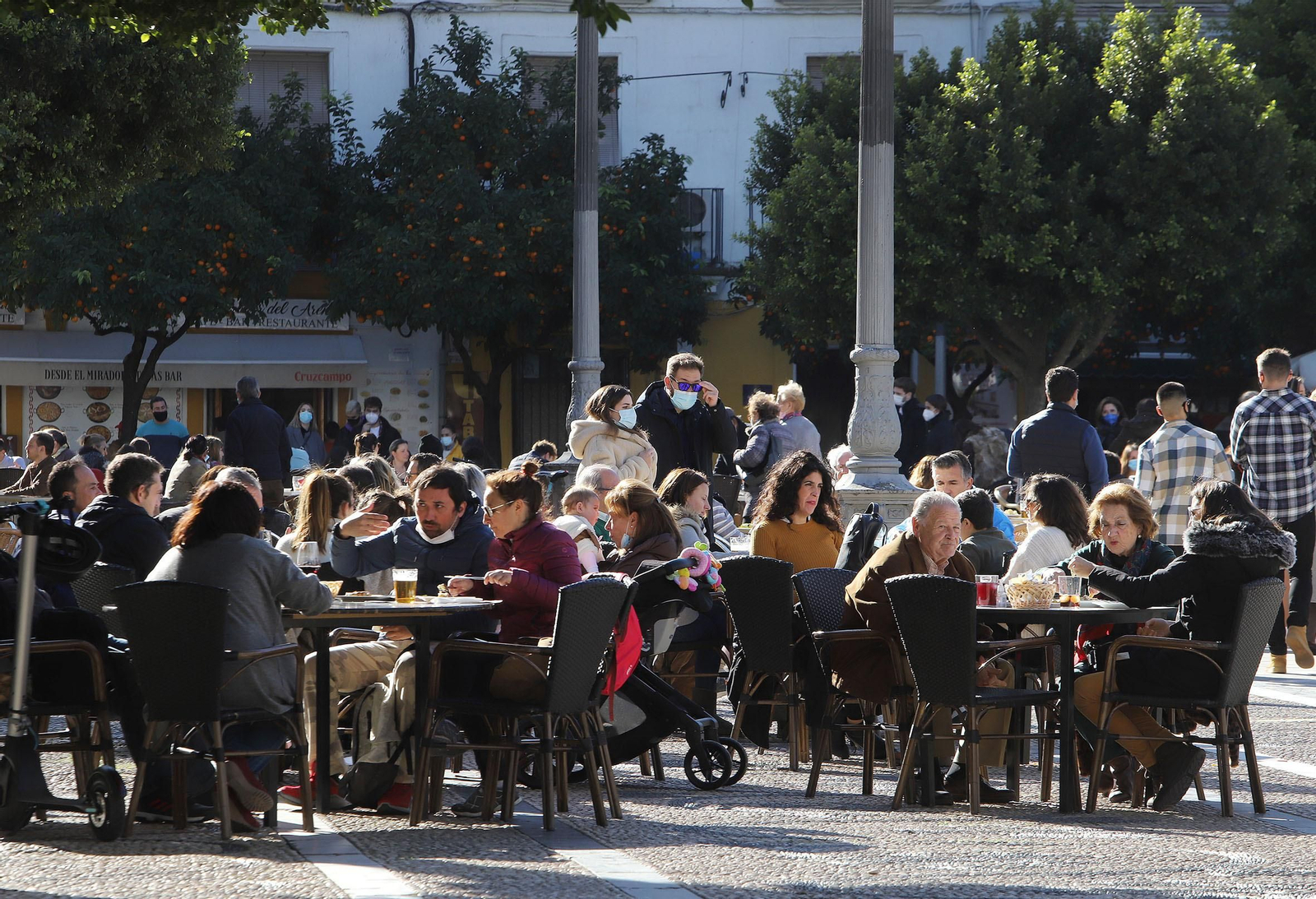 Una terraza en el centro de la ciudad durante las pasadas fiestas navideñas.