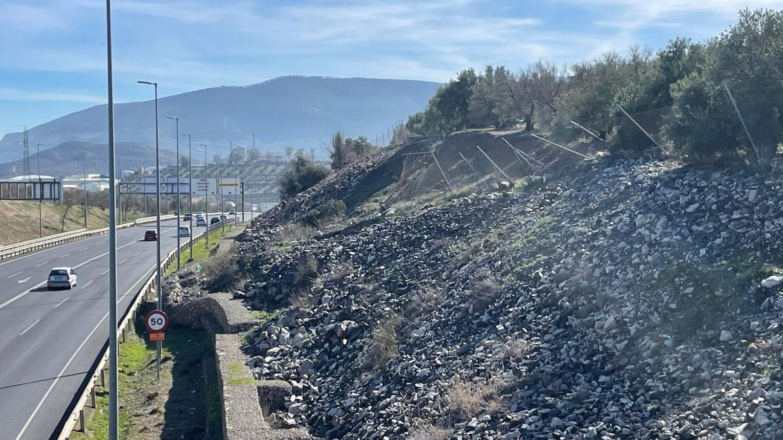Estado actual de la escollera.