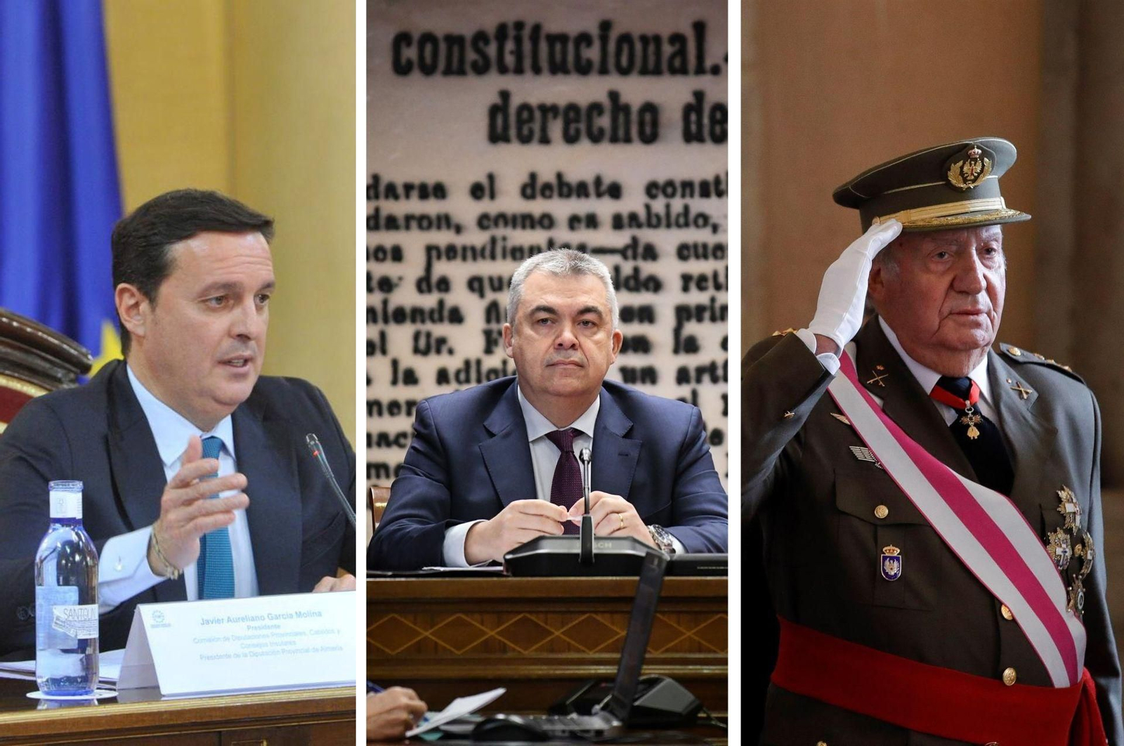 Javier Aureliano García, Santos Cerdán y Juan Carlos I.