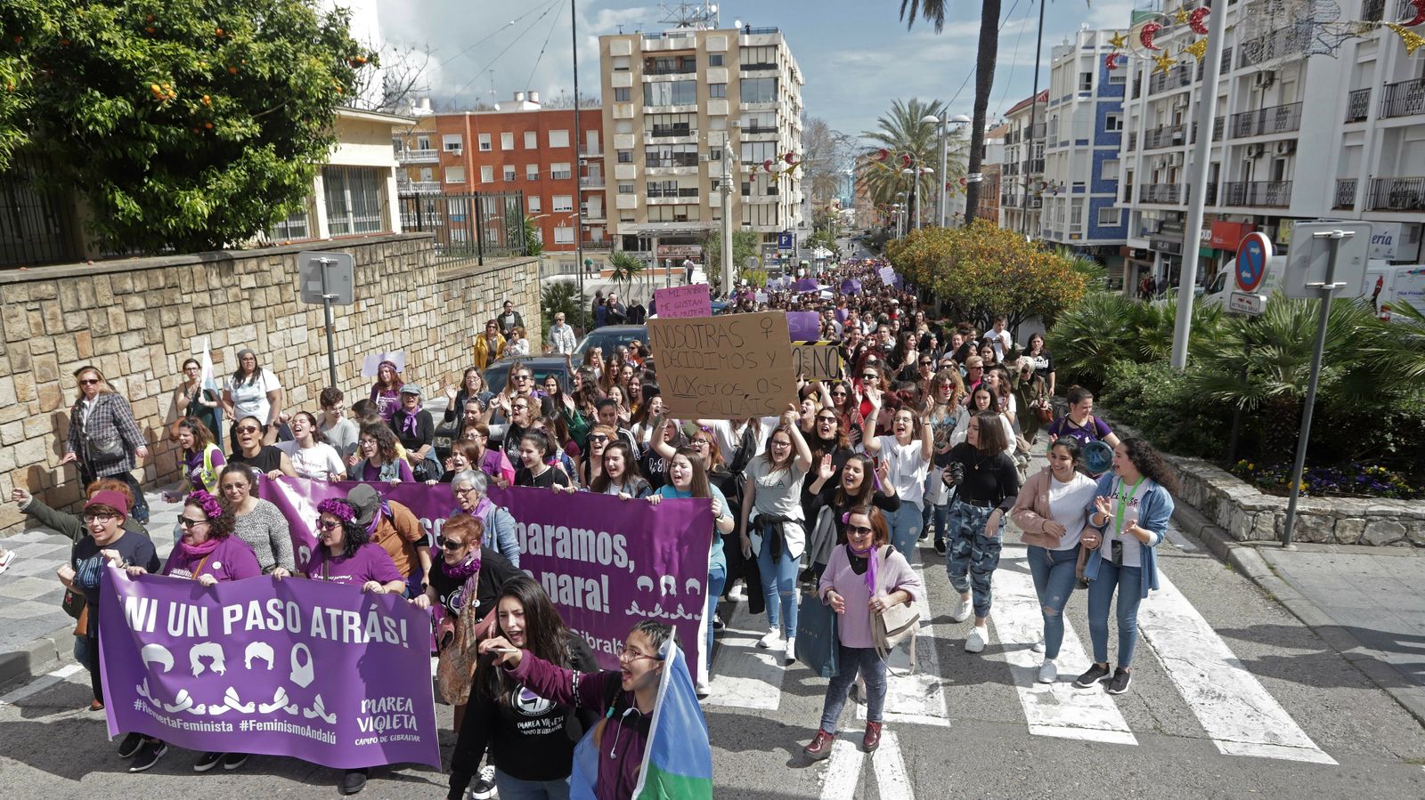 Imágenes de la manifestación  por el Día de la Mujer en Algeciras