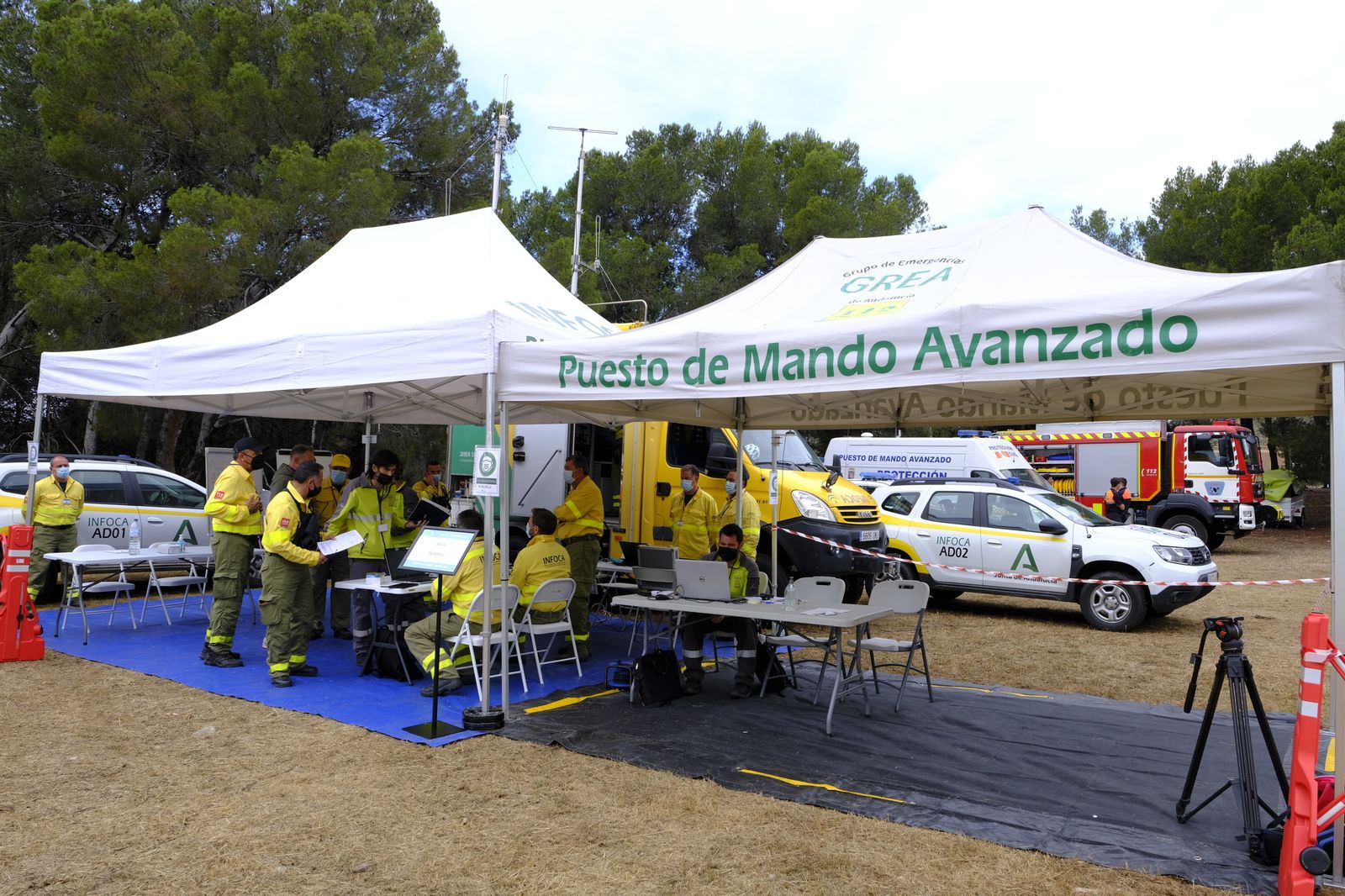 Fotogalería simulacro incendio forestal. Parque periurbano de Castala. Berja (Almería)