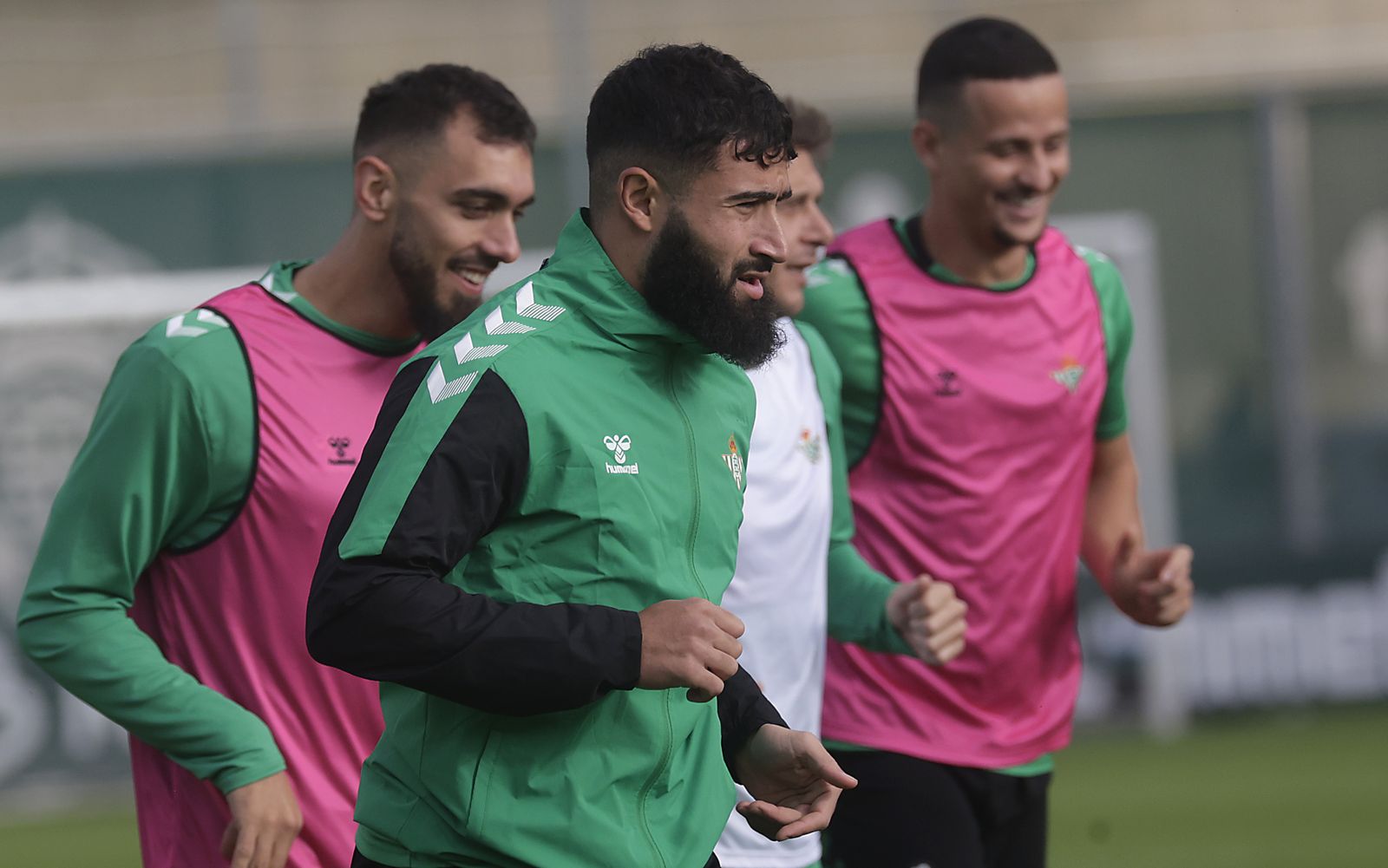 Fekir, Borja Iglesias, Joaquín y Luiz Felipe, en un entrenamiento.