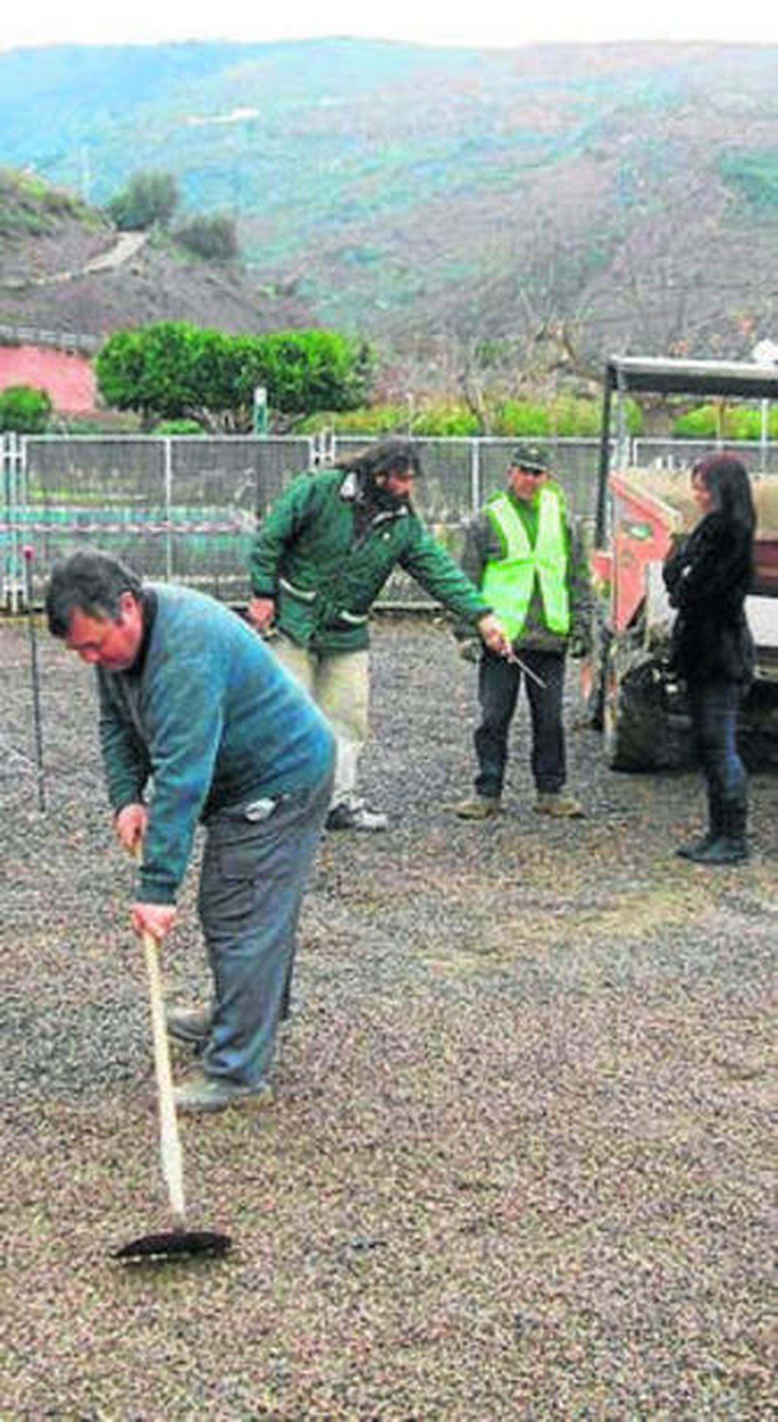 Trabajadores en la obra.