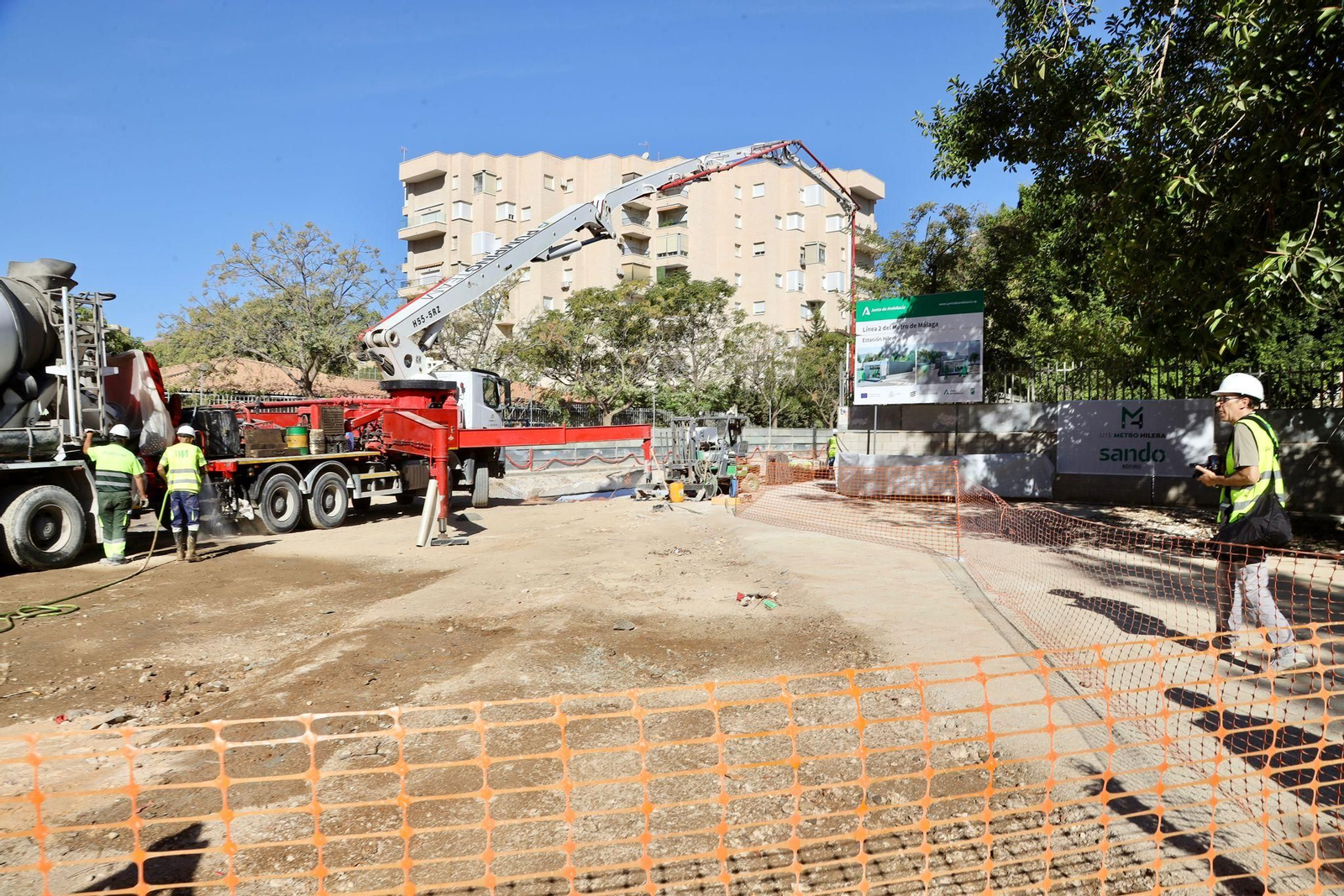 Avance de las obras del Metro de Málaga en calle Hilera.