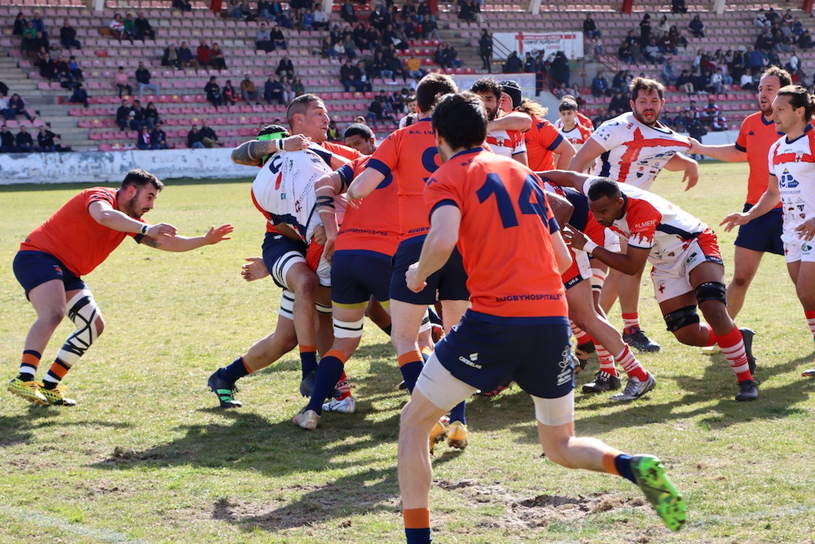 Acción del partido de la pasada semana que enfrentó a URA con L'Hospitalet.