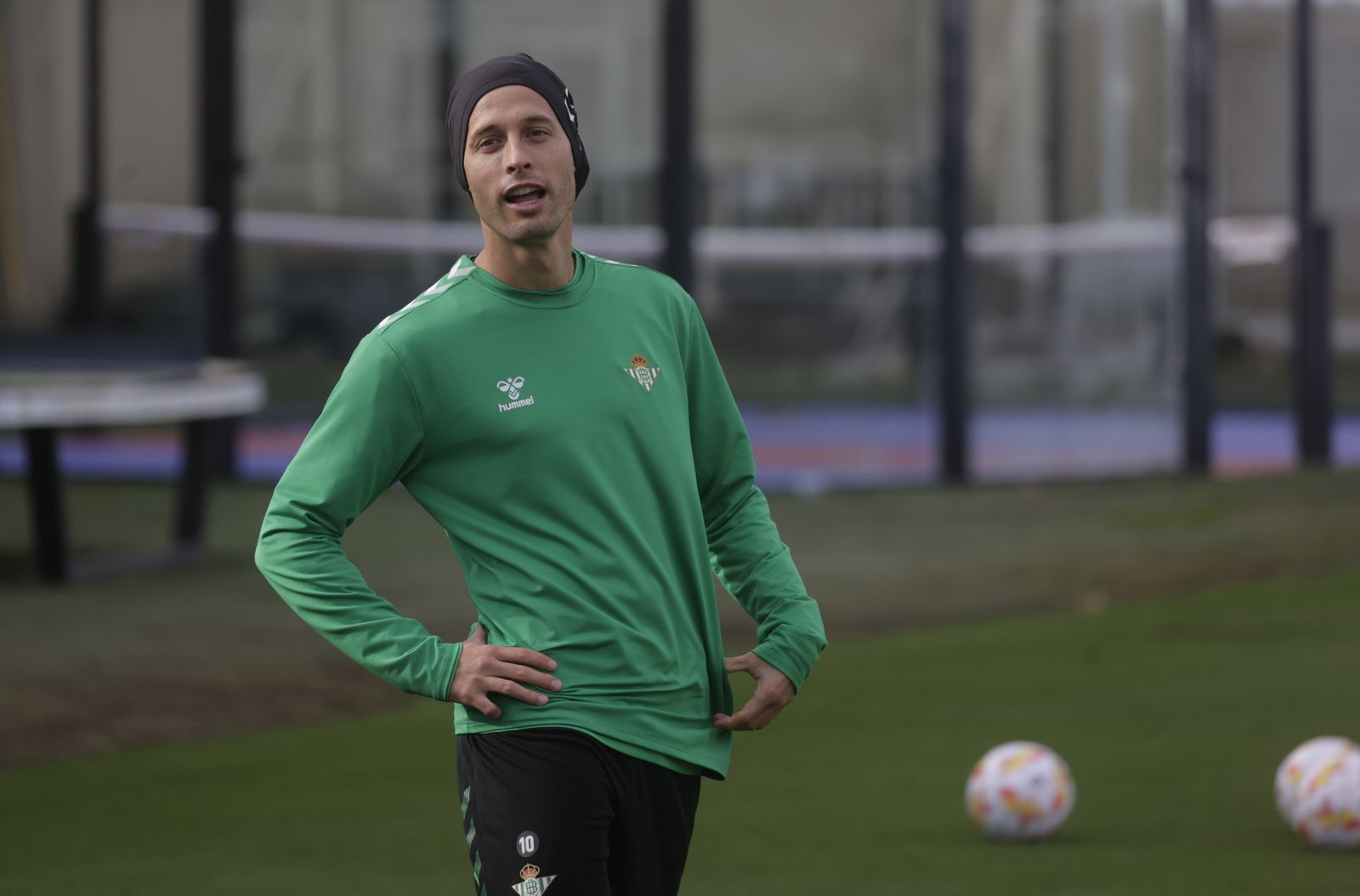 Canales, en un entrenamiento de la presente temporada.