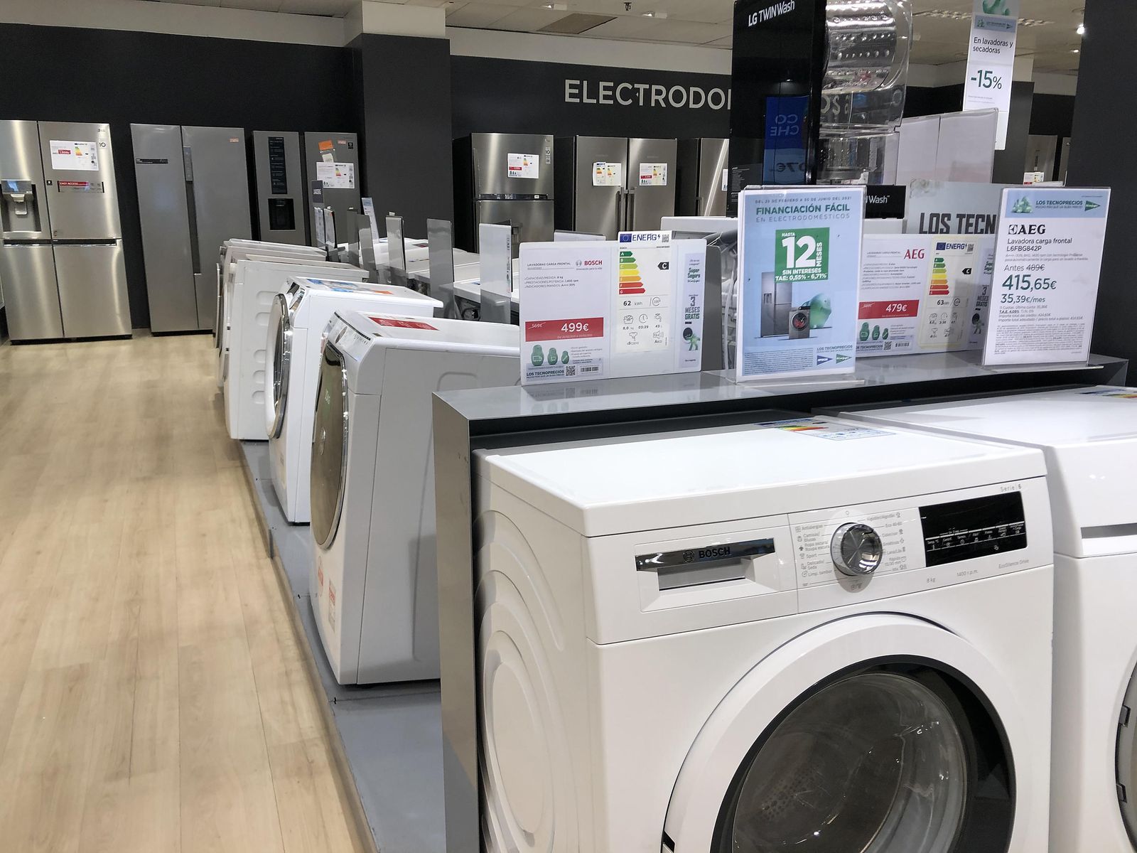 Una tienda de lavadoras.
