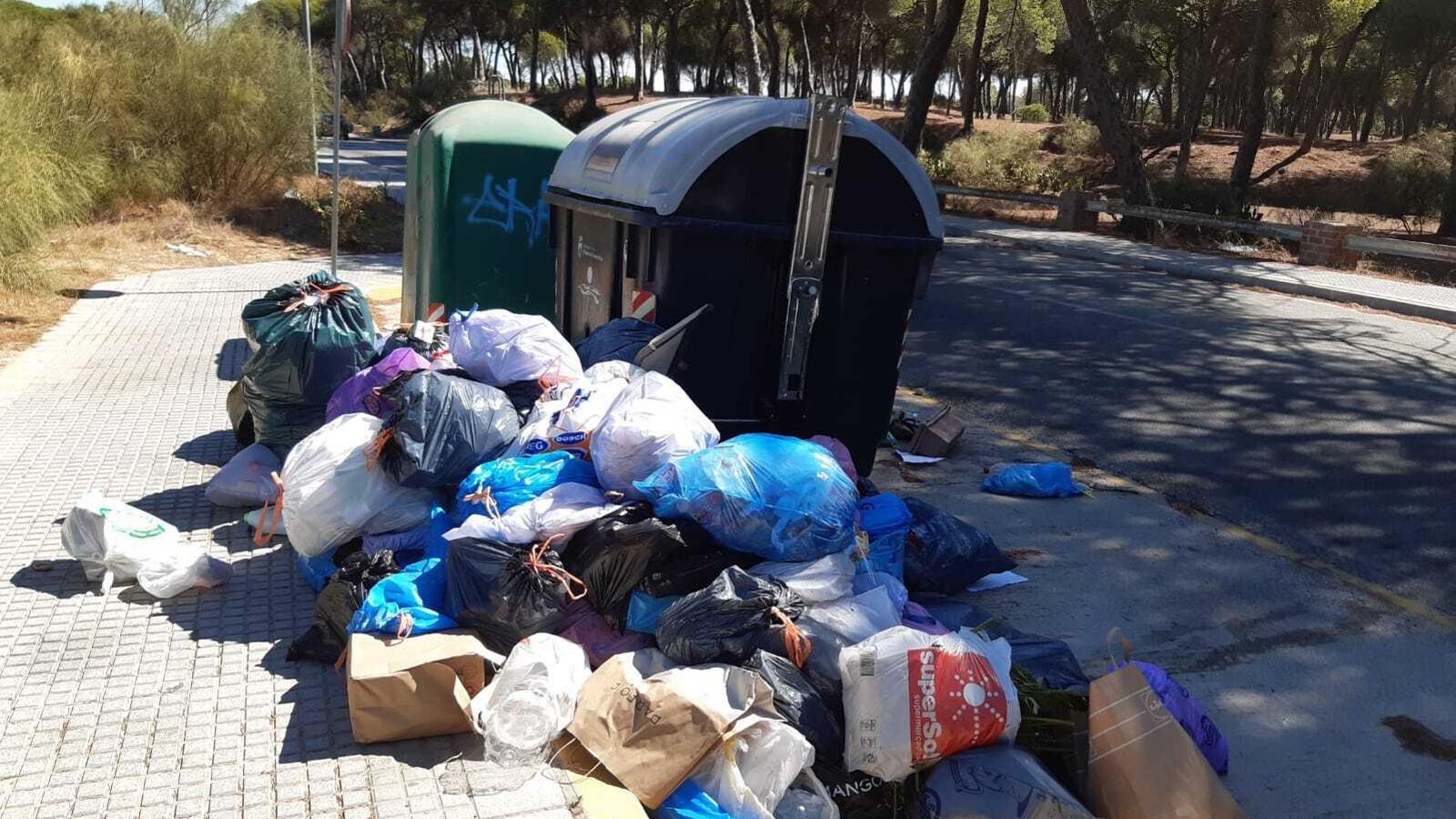 Ninguna zona de la ciudad está exenta del problema, como es el caso de la carretera de Puerto Sherry.