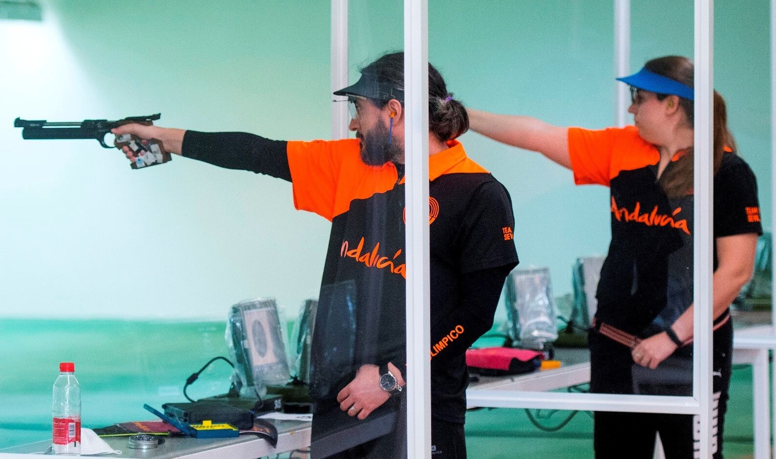 Antonio Jesús Mejías y Merxe Soto, del 1.11, durante la competición.