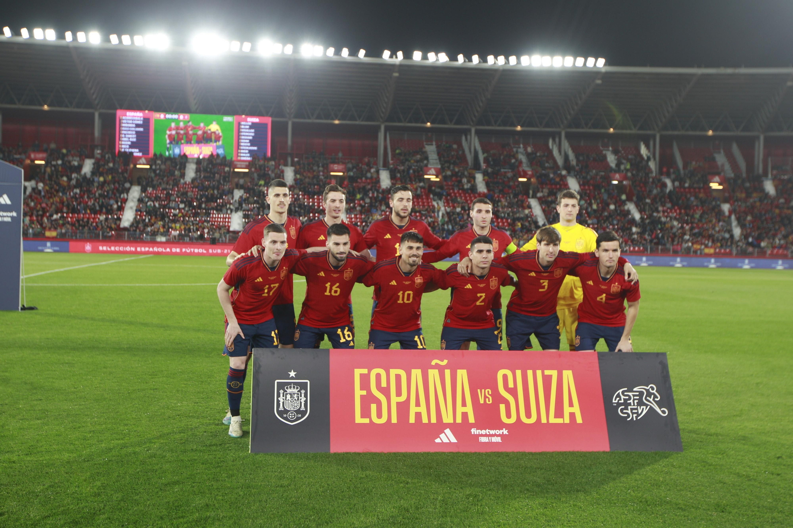 Imágenes del partido de fútbol amistoso entre las selecciones de España y Suiza Sub 21, disputado en Almería