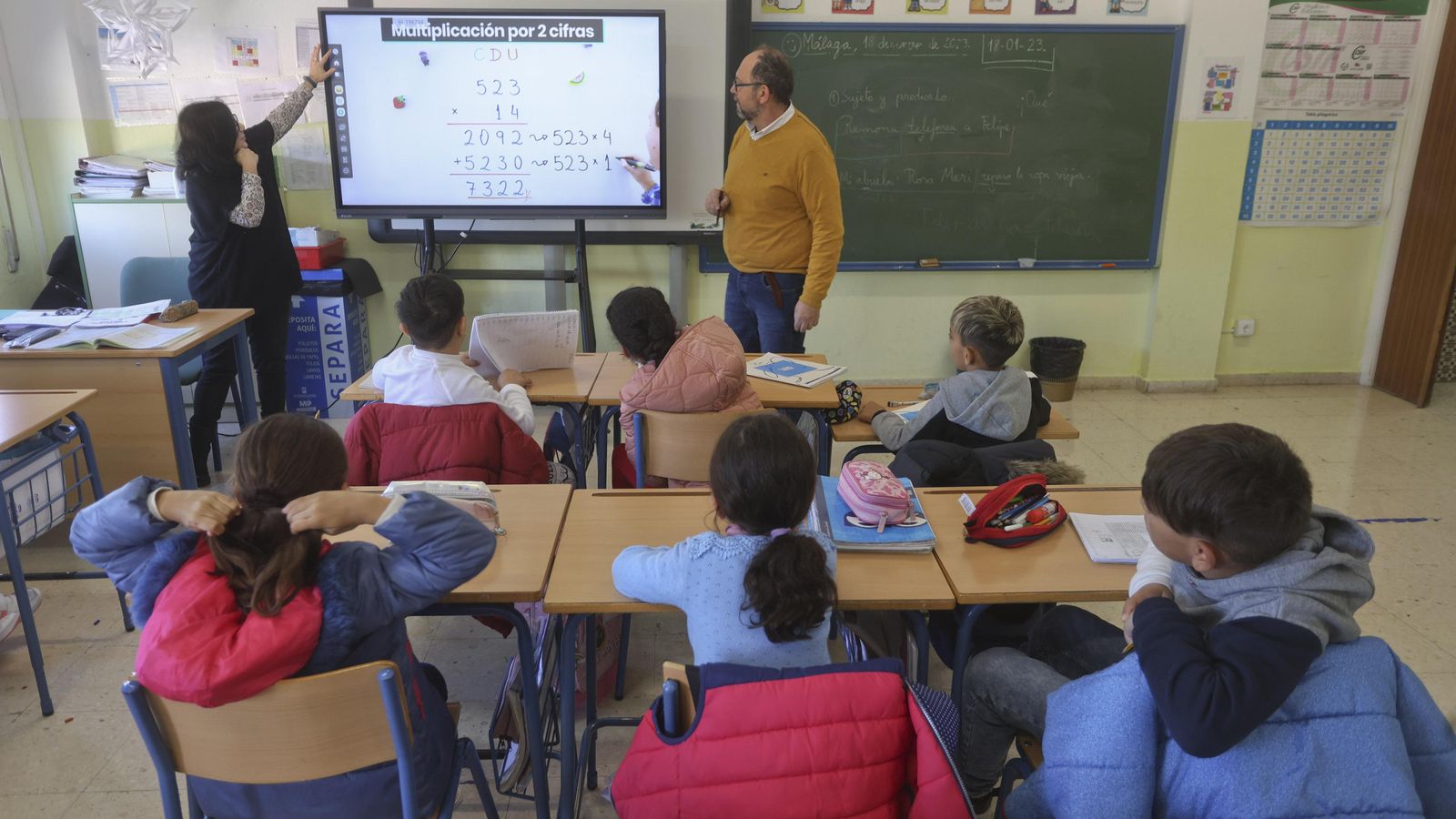 Una clase del colegio Manuel Altolaguirre, en Palma-Palmilla. Una clase del colegio Manuel Altolaguirre, en Palma-Palmilla.