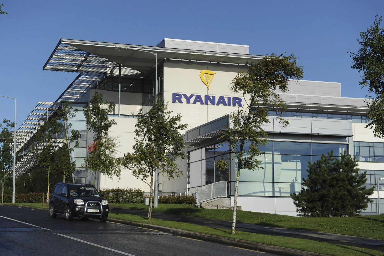 Sede de Ryanair en el aeropuerto de Dublín, Irlanda.
