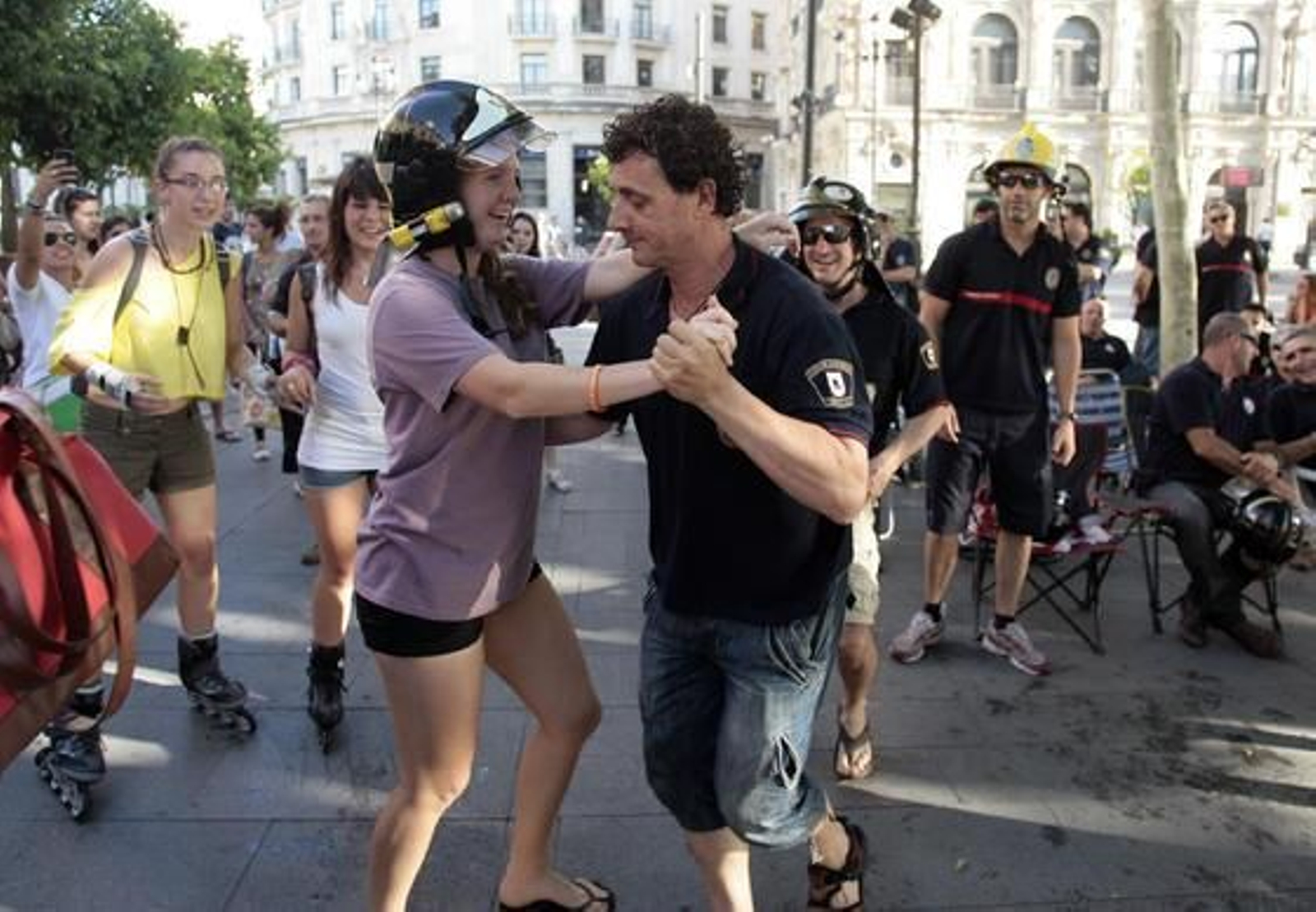 Los Bomberos, ante el Ayuntamiento