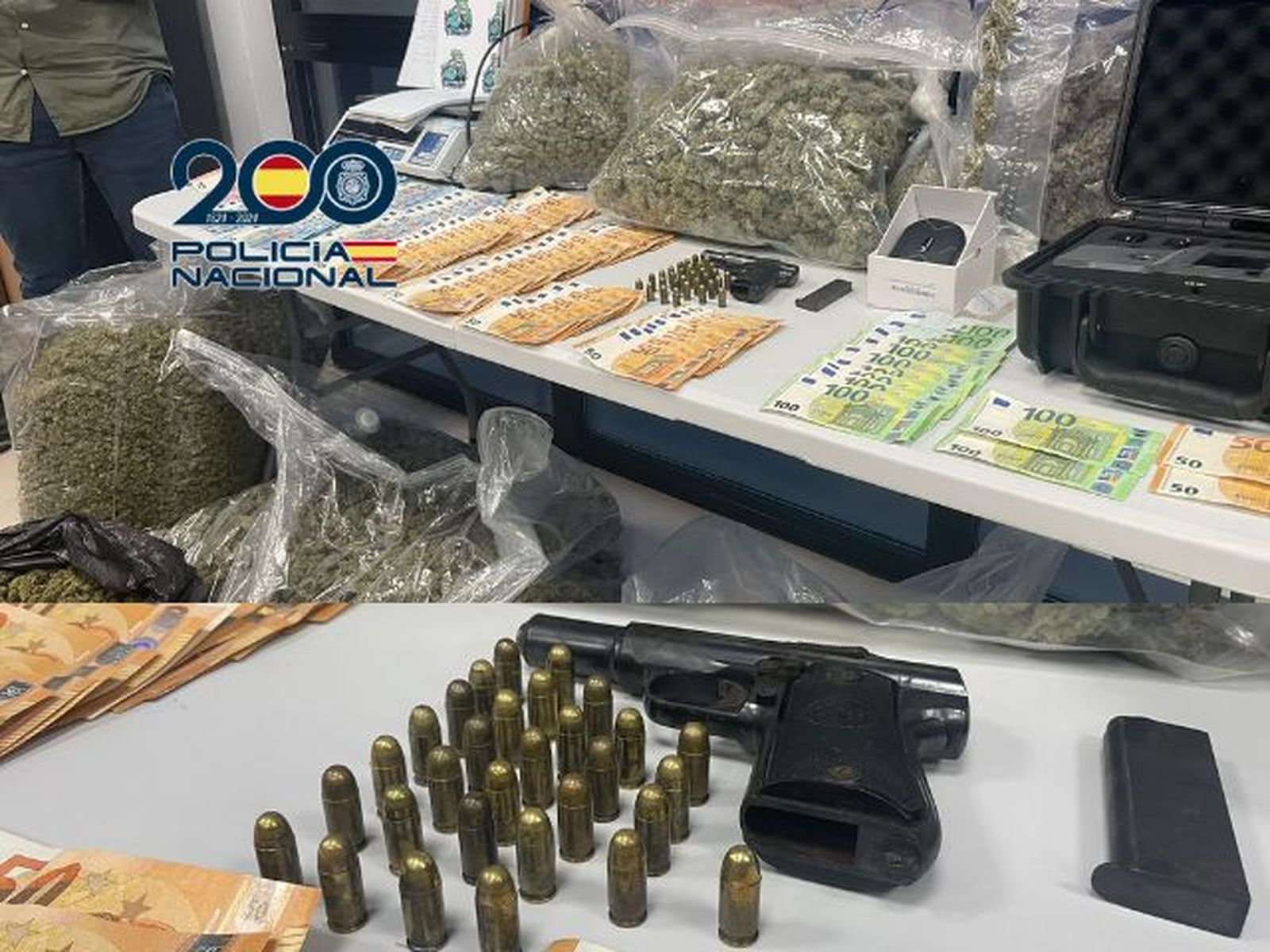 Material incautado por la Policía Nacional en un operativo contra el tráfico de drogas en Sanlúcar.