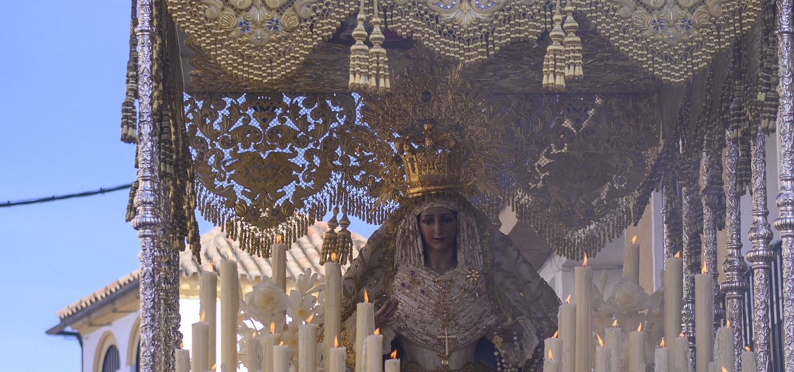 La Virgen de la Alegría, durante la salida procesional de la pasada Semana Santa.