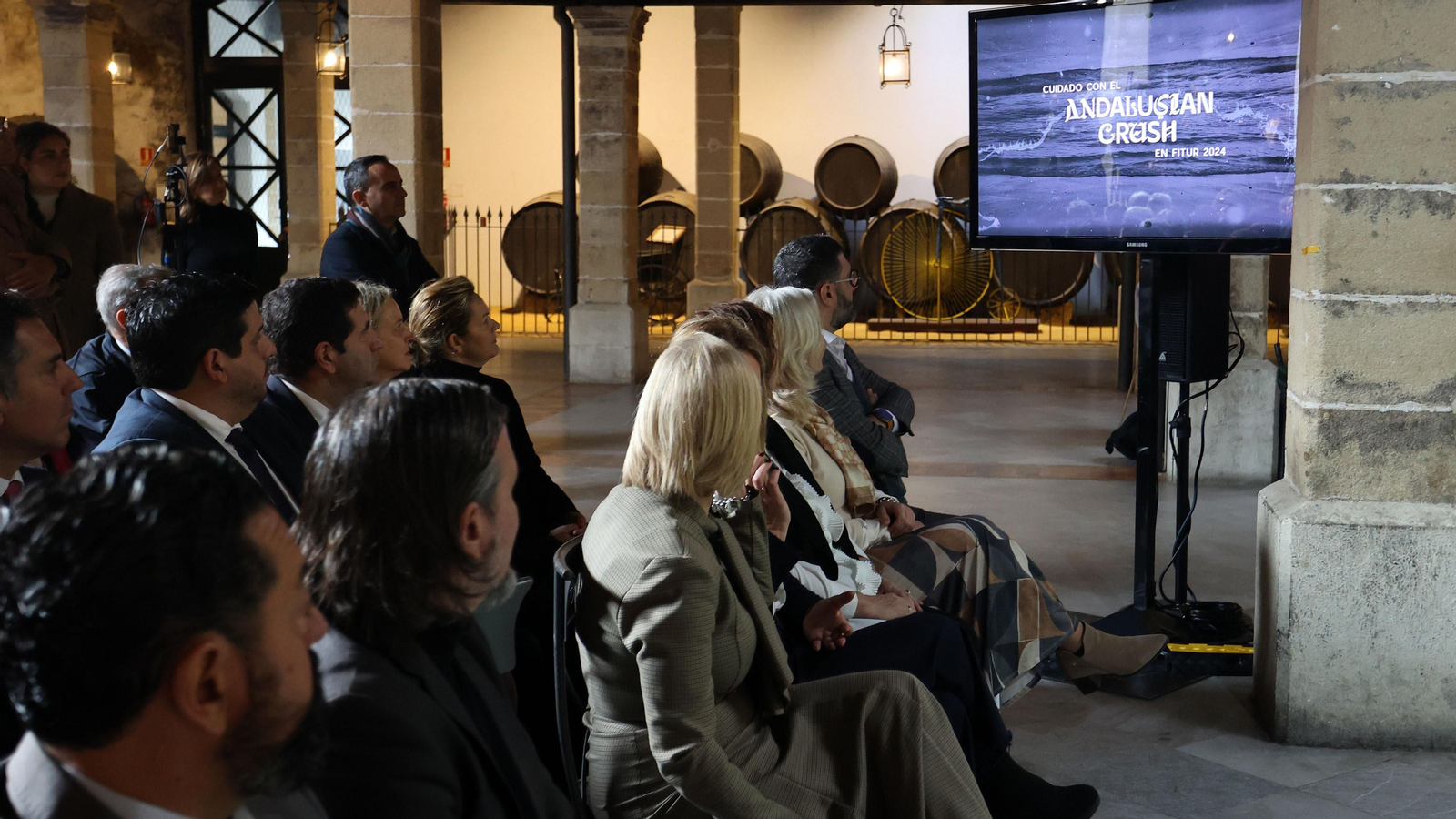 Presentación del stand de Andalucía en Fitur en Bodegas González Byass de Jerez Presentación del stand de Andalucía en Fitur en Bodegas González Byass de Jerez