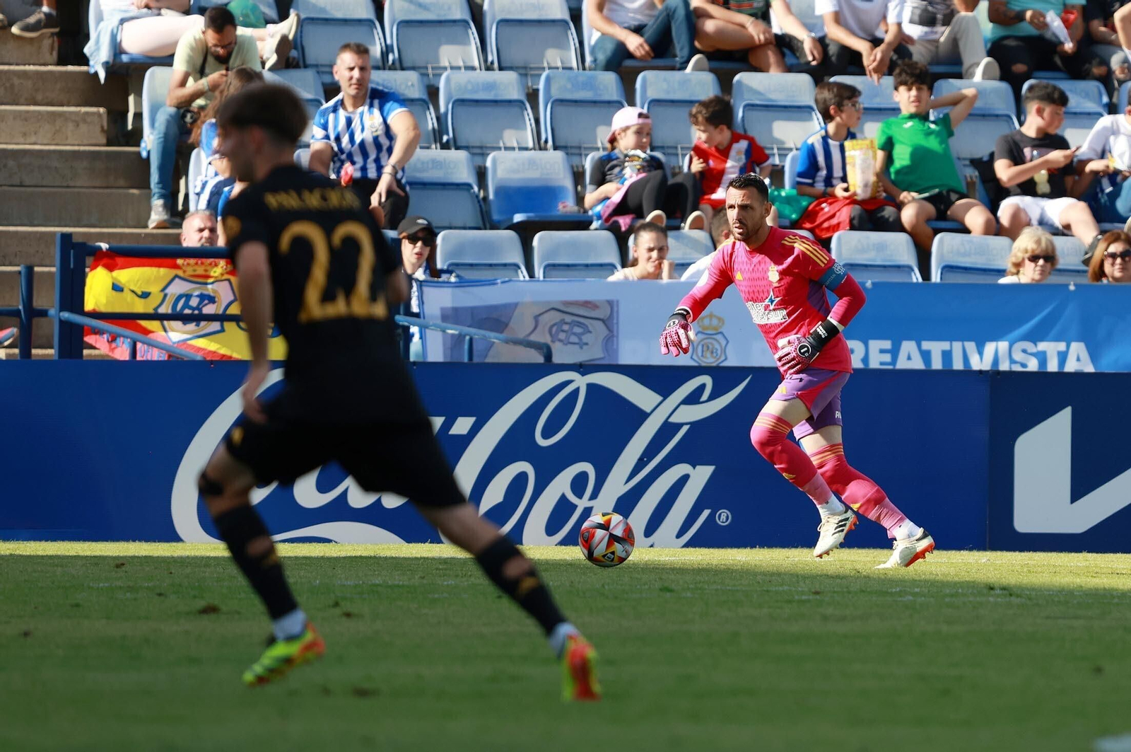 Rubén Gálvez durante el partido con el Real Madrid Castilla.