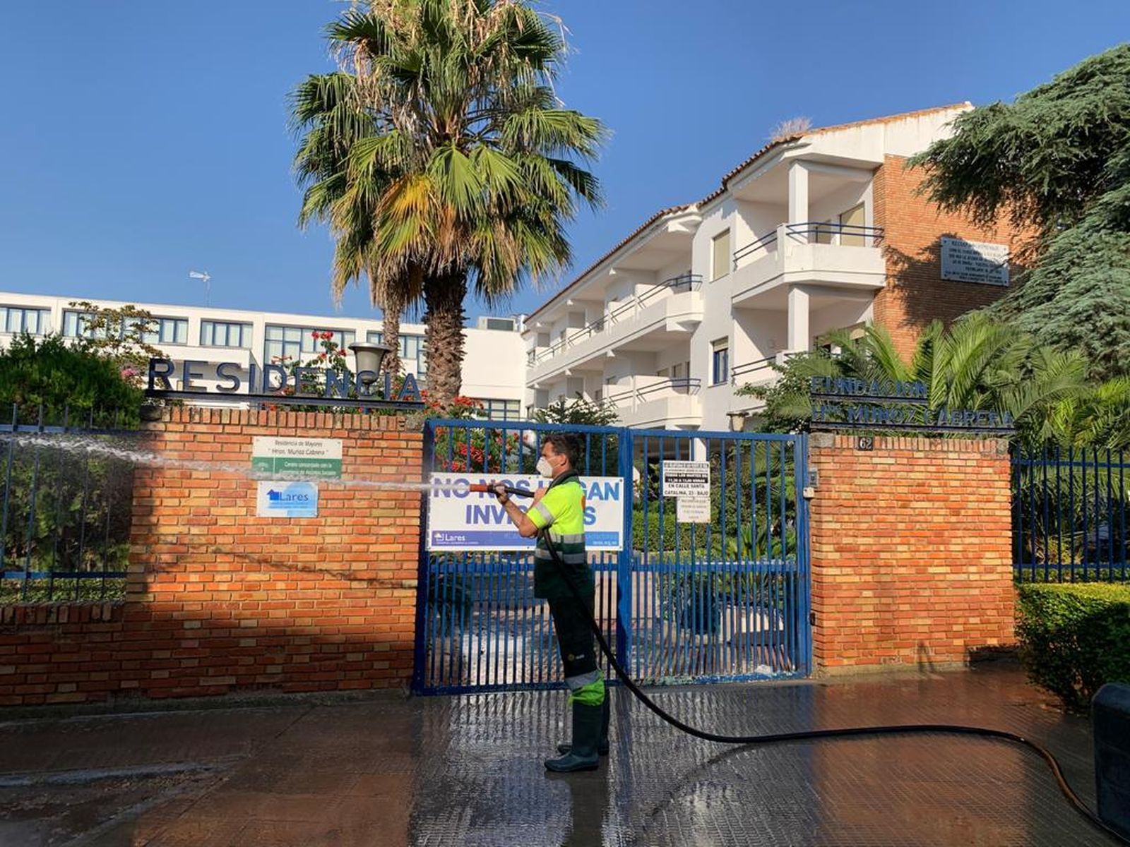 Tareas de desinfección contra el coronavirus en Pozoblanco.