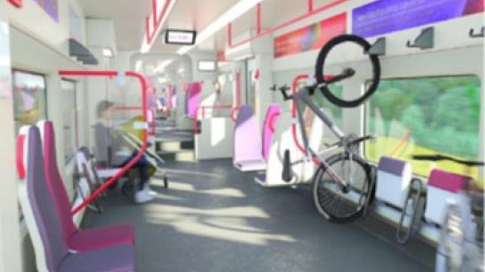 Recreación virtual del interior de los trenes.