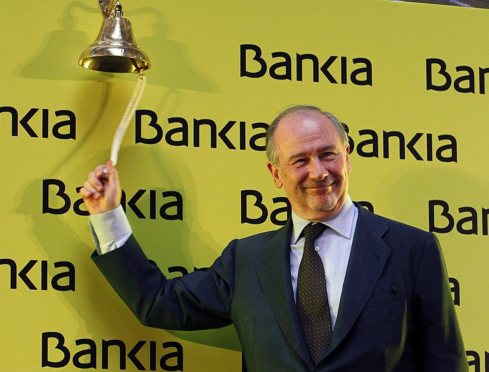 Imagen del ex presidente de Bankia Rodrigo Rato cuando la entidad salió a Bolsa,  el 20 de julio de 2011.