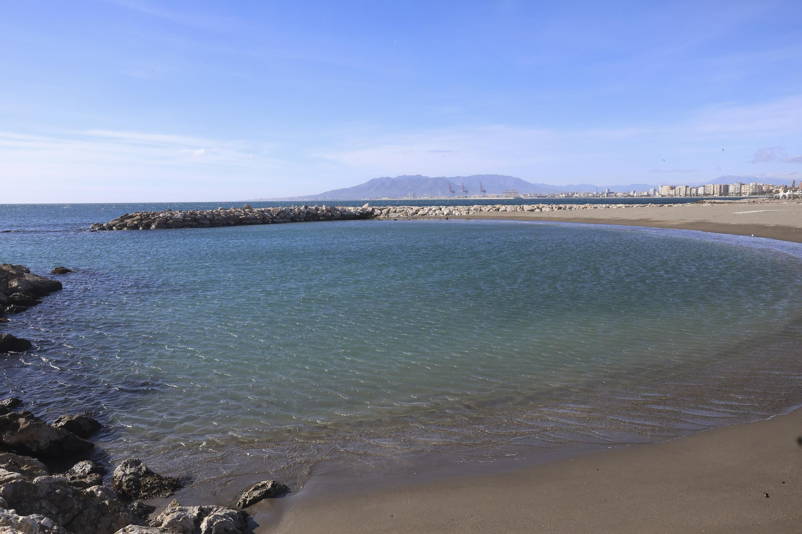 La playa de Las Acacias, en Pedregalejo.