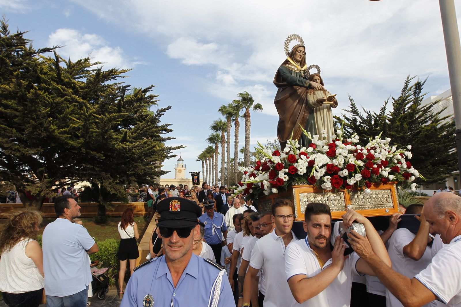 Fotogalería cucaña y procesión Fiestas Santa Ana Roquetas de Mar