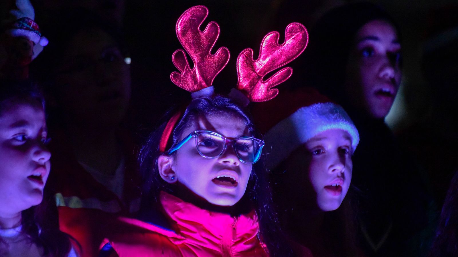 Concierto de Navidad de los alumnos de la Escuela sanchez Verdú en la Plaza Alta