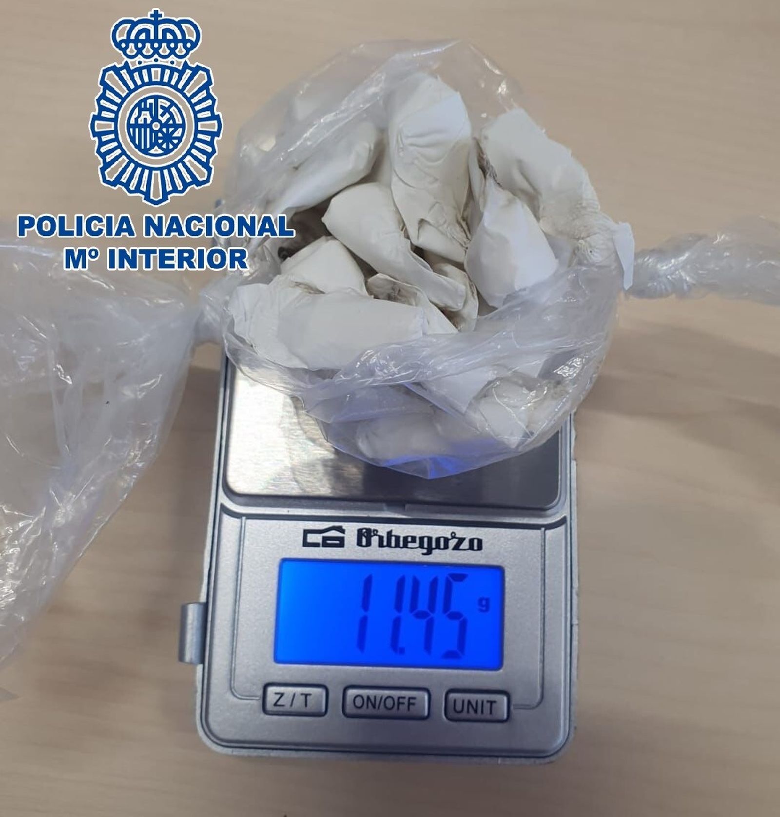 Imagen de la droga encontrada.