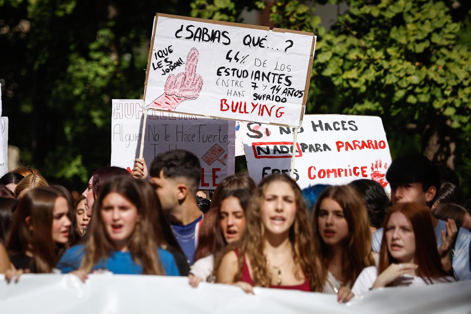 Unas 3.000 personas se manifiestan contra el acoso escolar en Granada: las imágenes