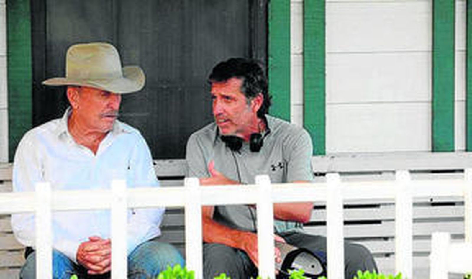 Emilio Aragón y Robert Duvall, durante el rodaje.