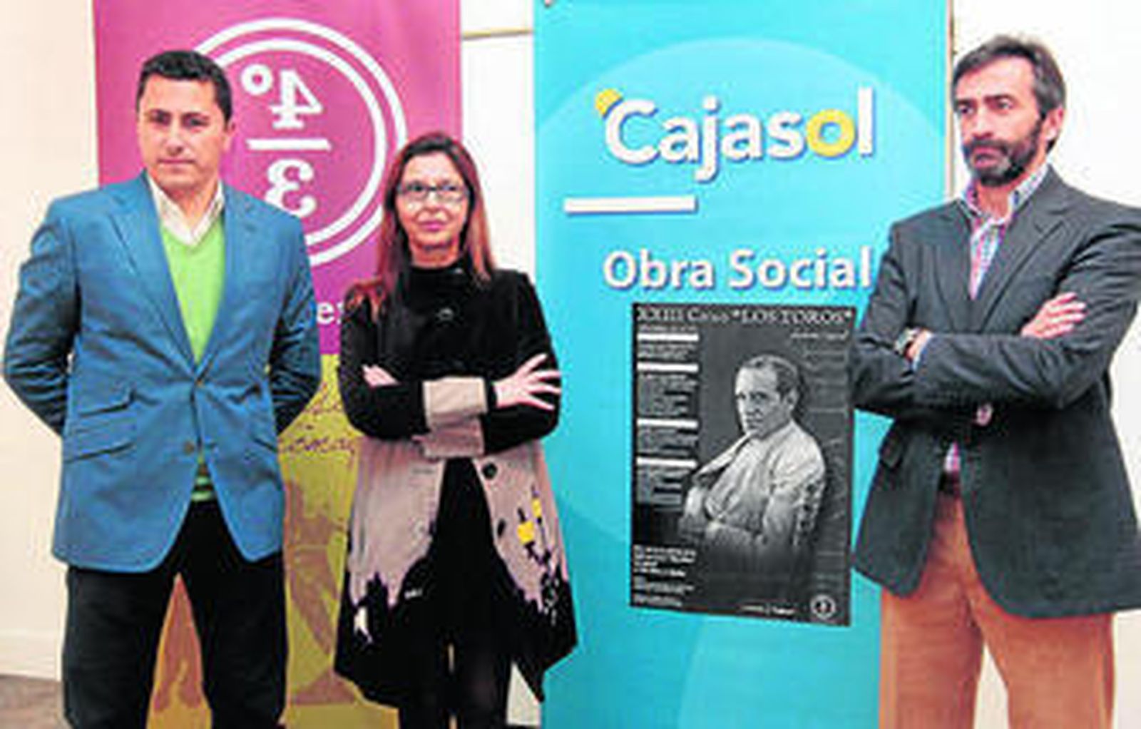 Mati Valdivia flanqueada en la presentación de ayer por los responsables de la programación del ciclo.