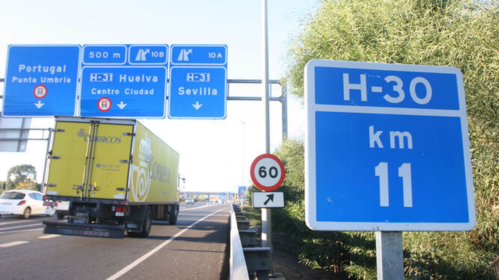 Kilómetro 11 de la H-30.