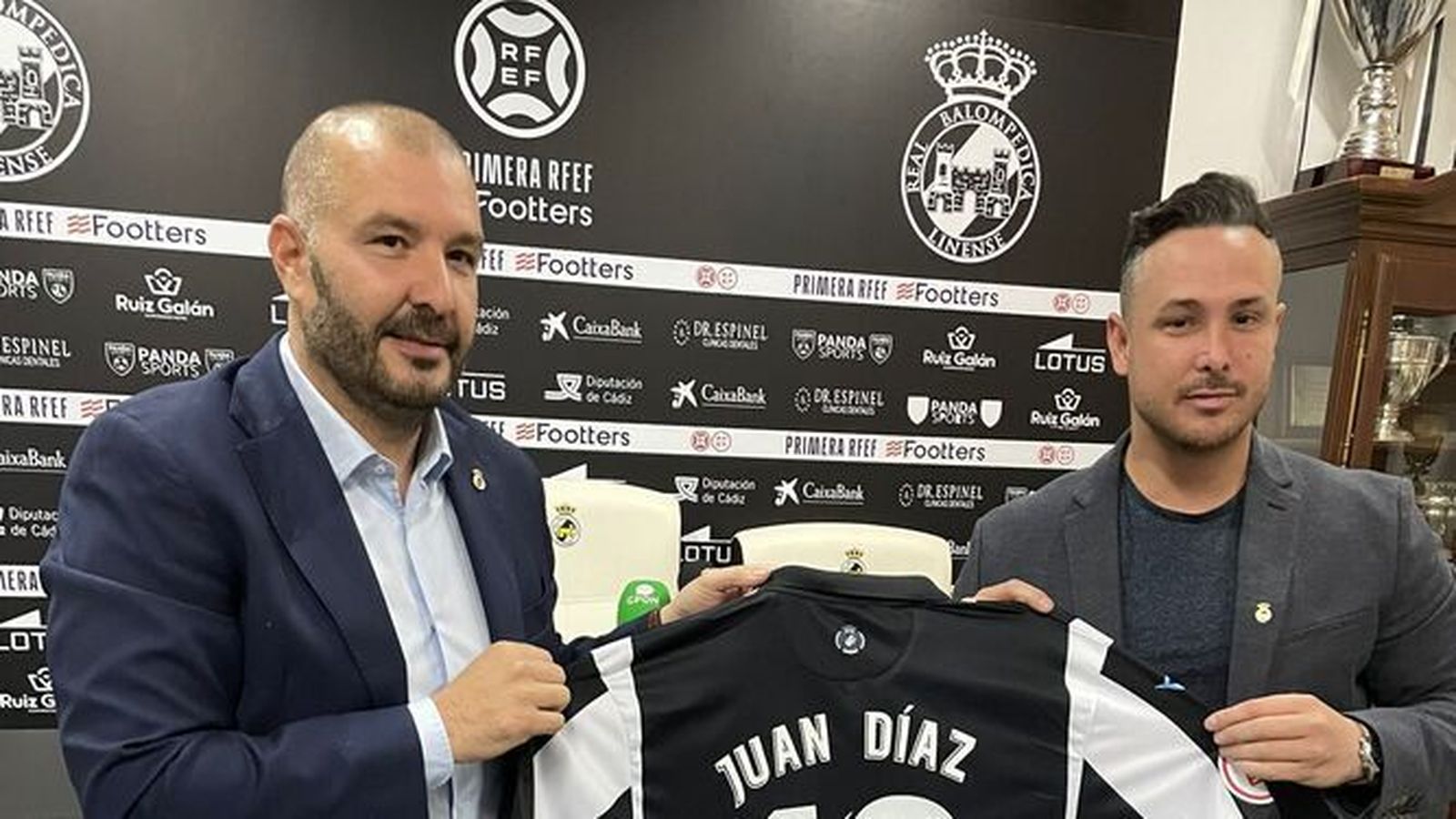 Juan Díaz y Pandalone, en la presentación del jerezano hace unos meses