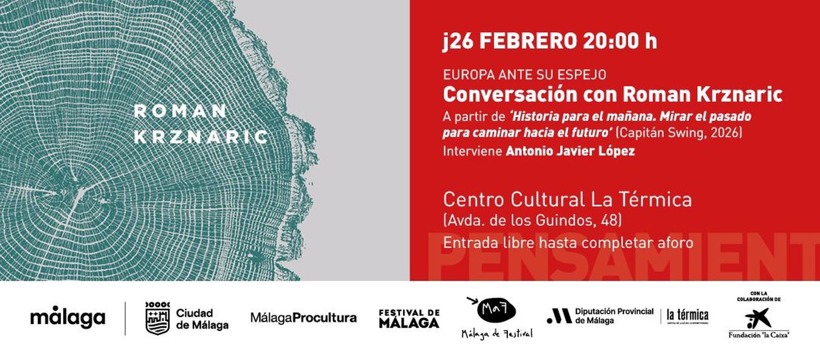 Conversación con Roman Krznaric en el Centro Cultural La Térmica.