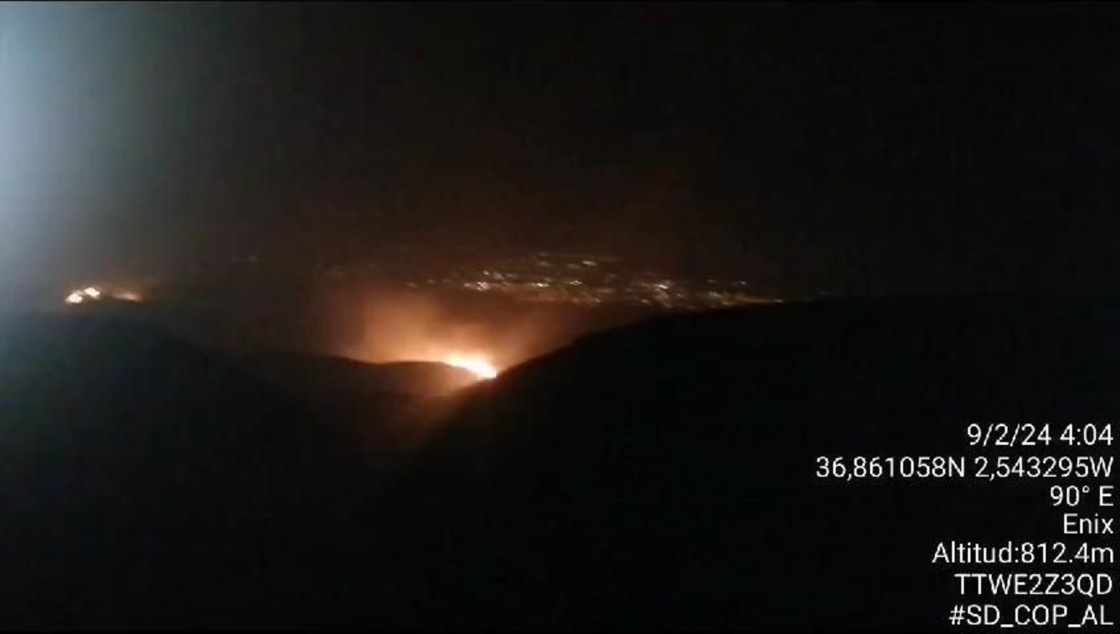 Imagen del incendio. Imagen del incendio.