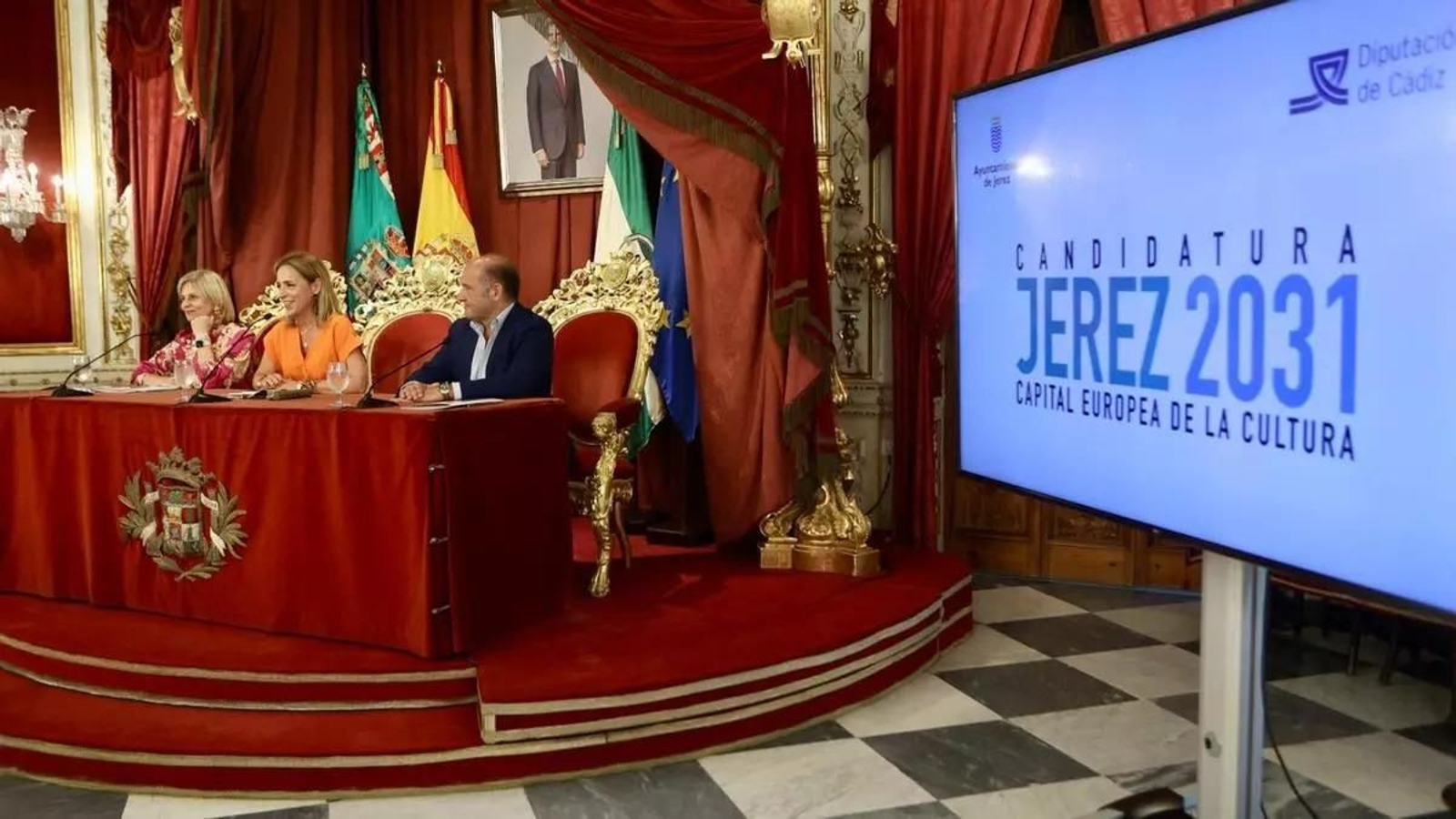 Acto celebrado en Cádiz para la presentación de la candidatura de 'Jerez 2031' a ayuntamientos, cámaras de comercio y Universidad de Cádiz.