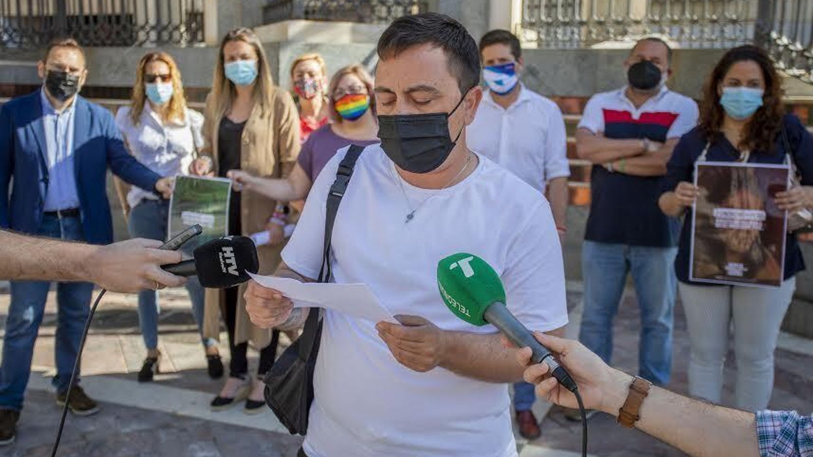 Lucas Alcaraz, presidente de Género Sentido, durante la lectura del manifiesto Lucas Alcaraz, presidente de Género Sentido, durante la lectura del manifiesto