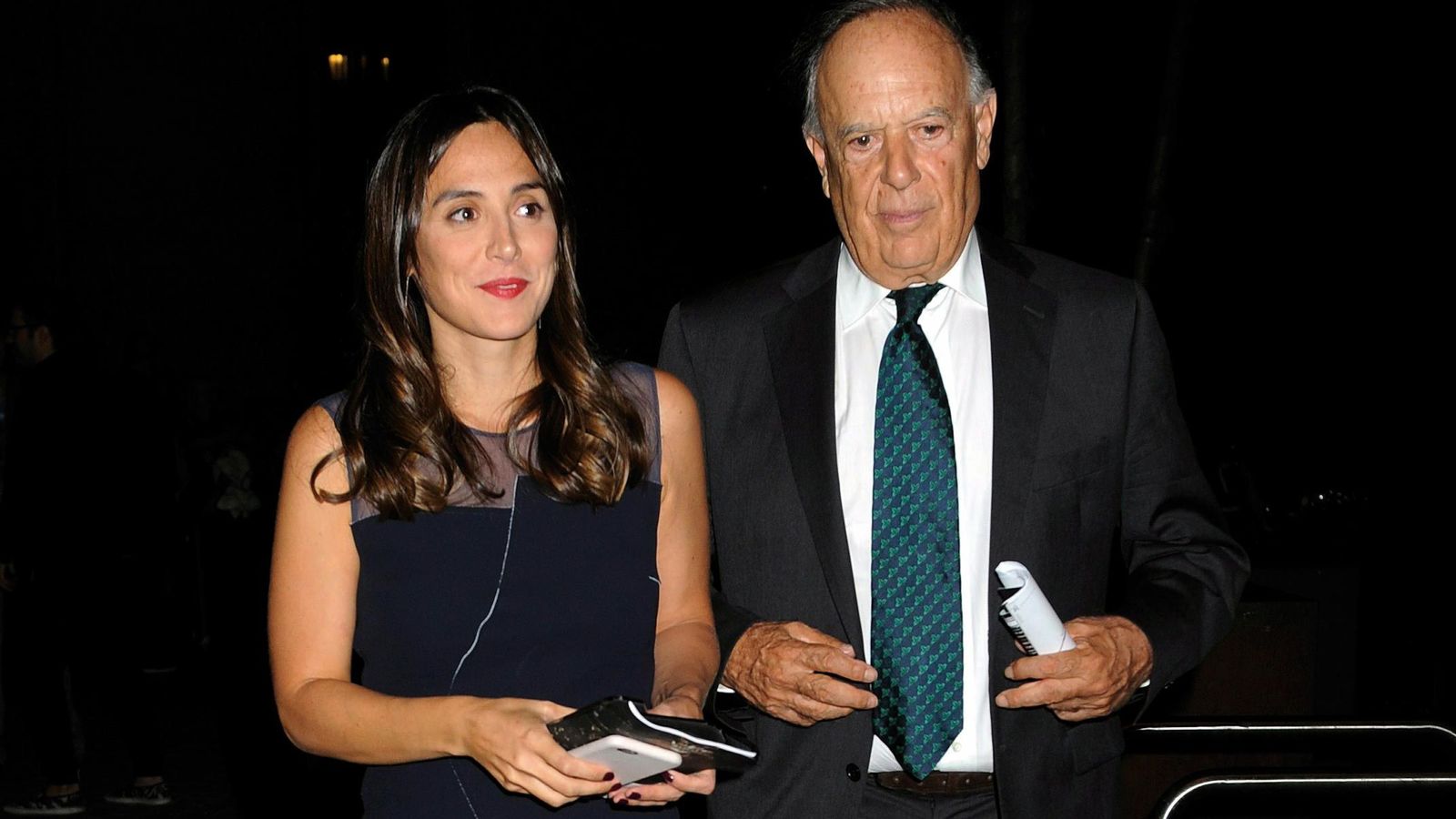 Tamara Falcó y su padre, en un avento público.