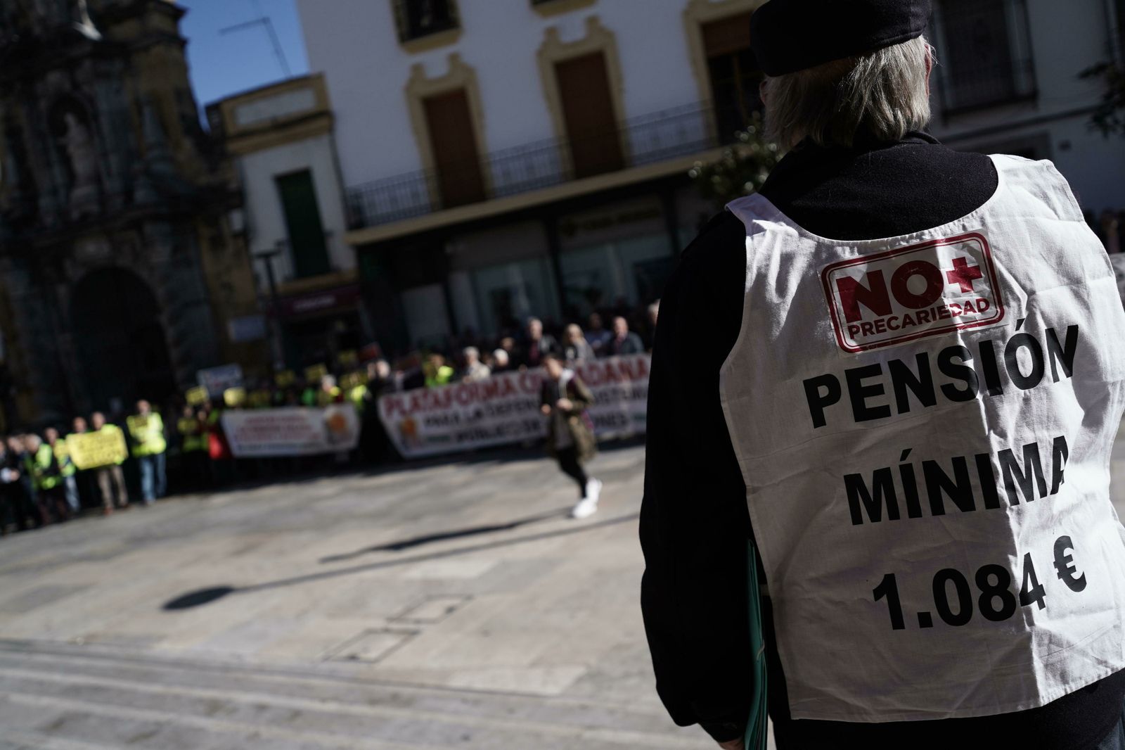 Un momento durante la protesta en el Ayuntamiento de Córdoba.