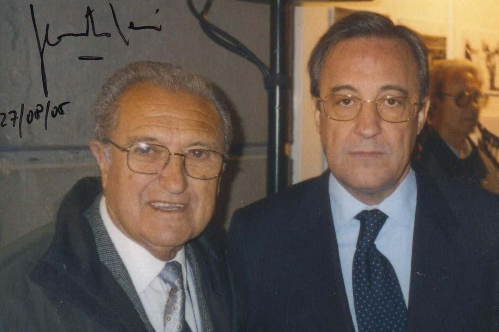 Rafa Verdú, junto a Florentino Pérez, presidente del Real Madrid.